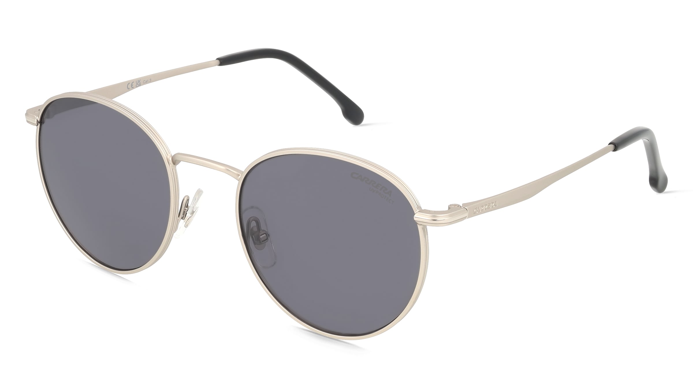 Carrera 339/S Herren-Sonnenbrille Vollrand Panto Edelstahl-Gestell, Silber