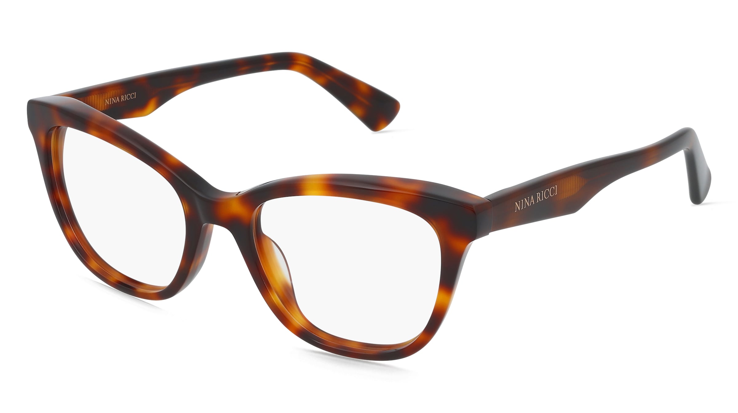 Nina Ricci VNR409 Damen-Brille inkl. Gläser Vollrand Cat Eye Kunststoff-Gestell 50/18/140, Havanna