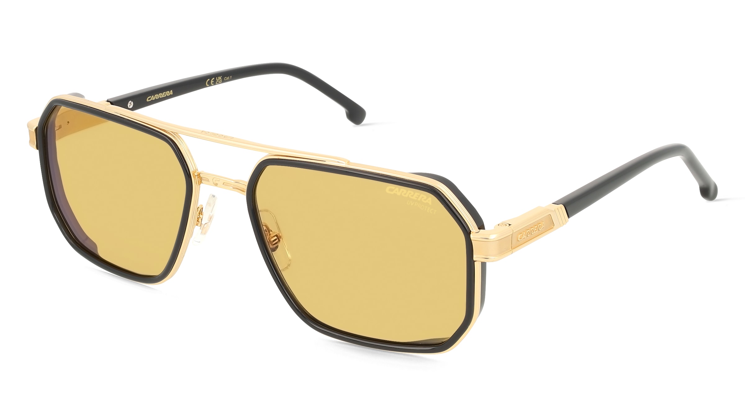 Carrera 1069/S Herren-Sonnenbrille Vollrand Eckig Edelstahl-Gestell, Schwarz