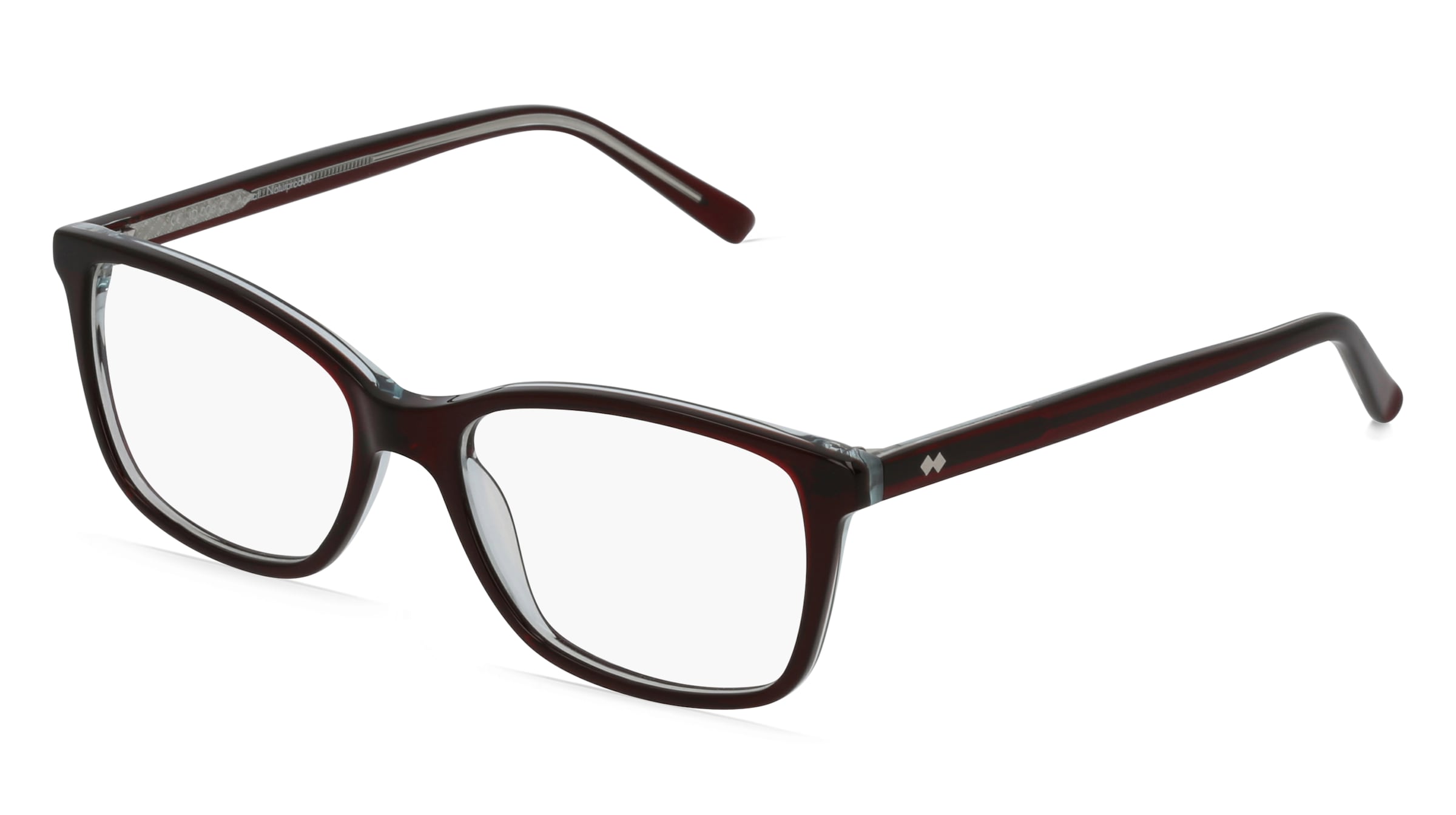 Fielmann LD 006 CL Damen-Brille inkl. Gläser Vollrand Quadratisch Acetat-Gestell 52/16/135, Rot