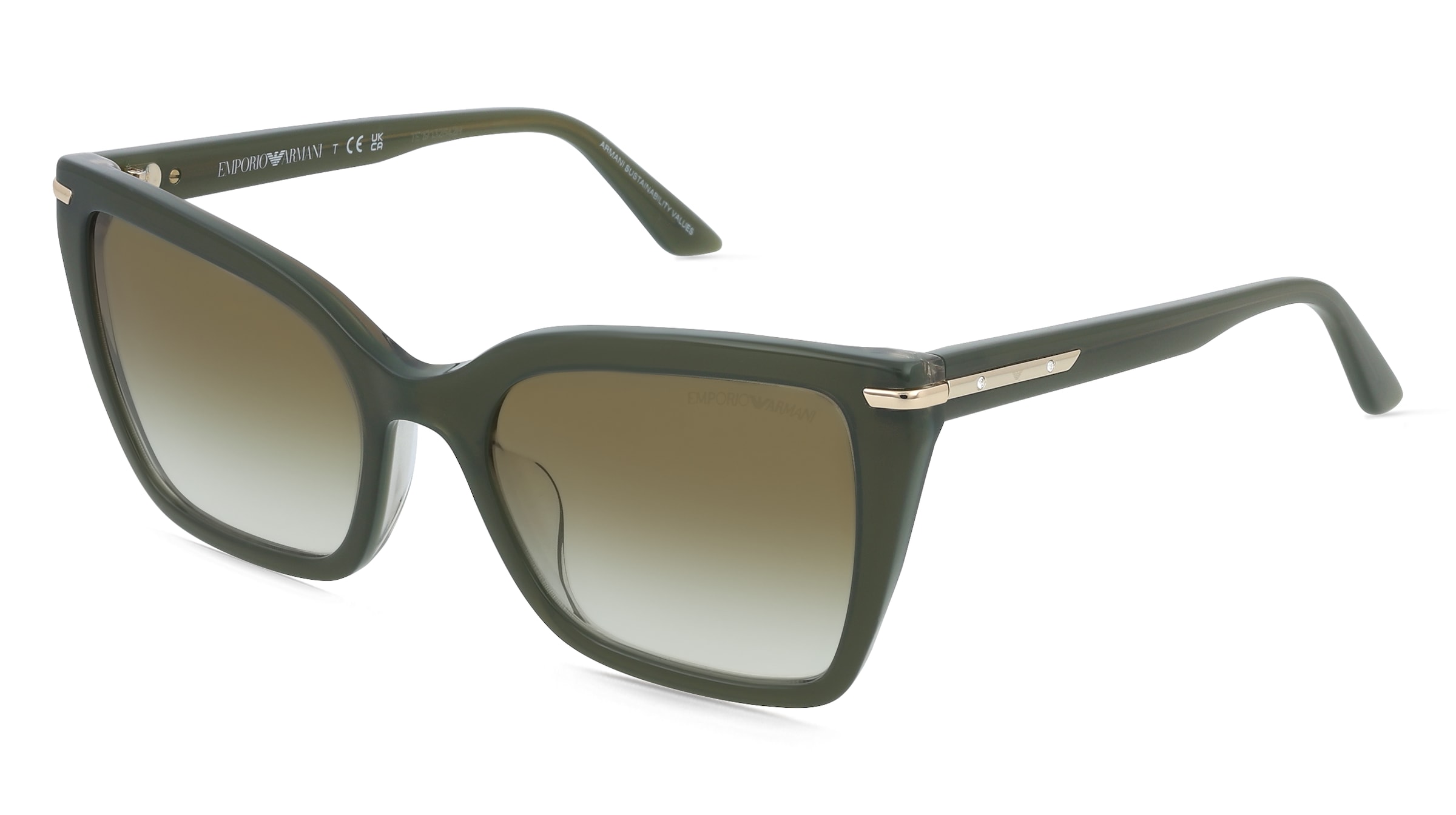 Emporio Armani EA4273BU Damen-Sonnenbrille Vollrand Quadratisch Acetat-Gestell, Grün