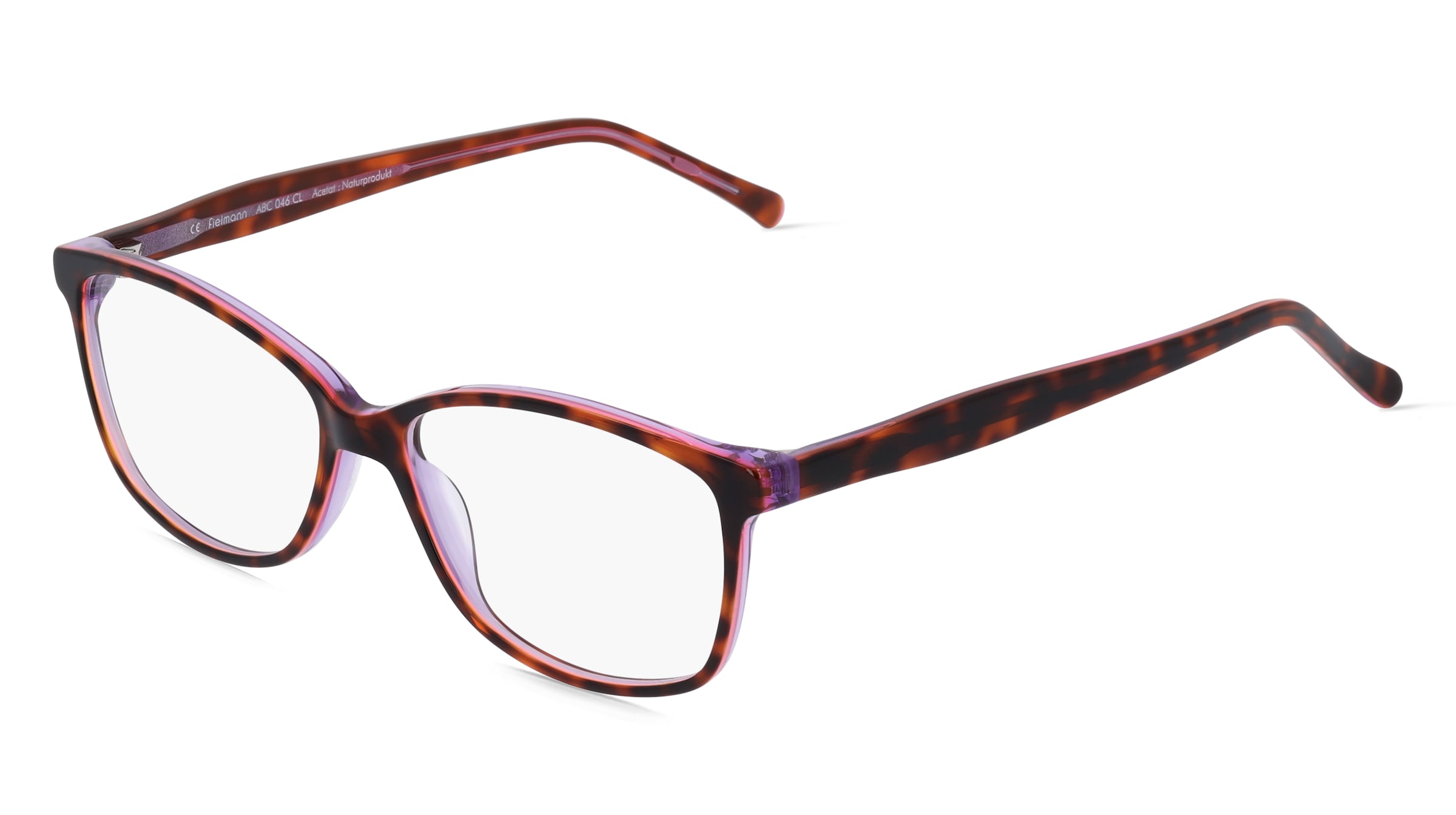 Fielmann ABC 046 CL Damen-Brille inkl. Gläser Vollrand Quadratisch Acetat-Gestell 52/14/135, Havanna