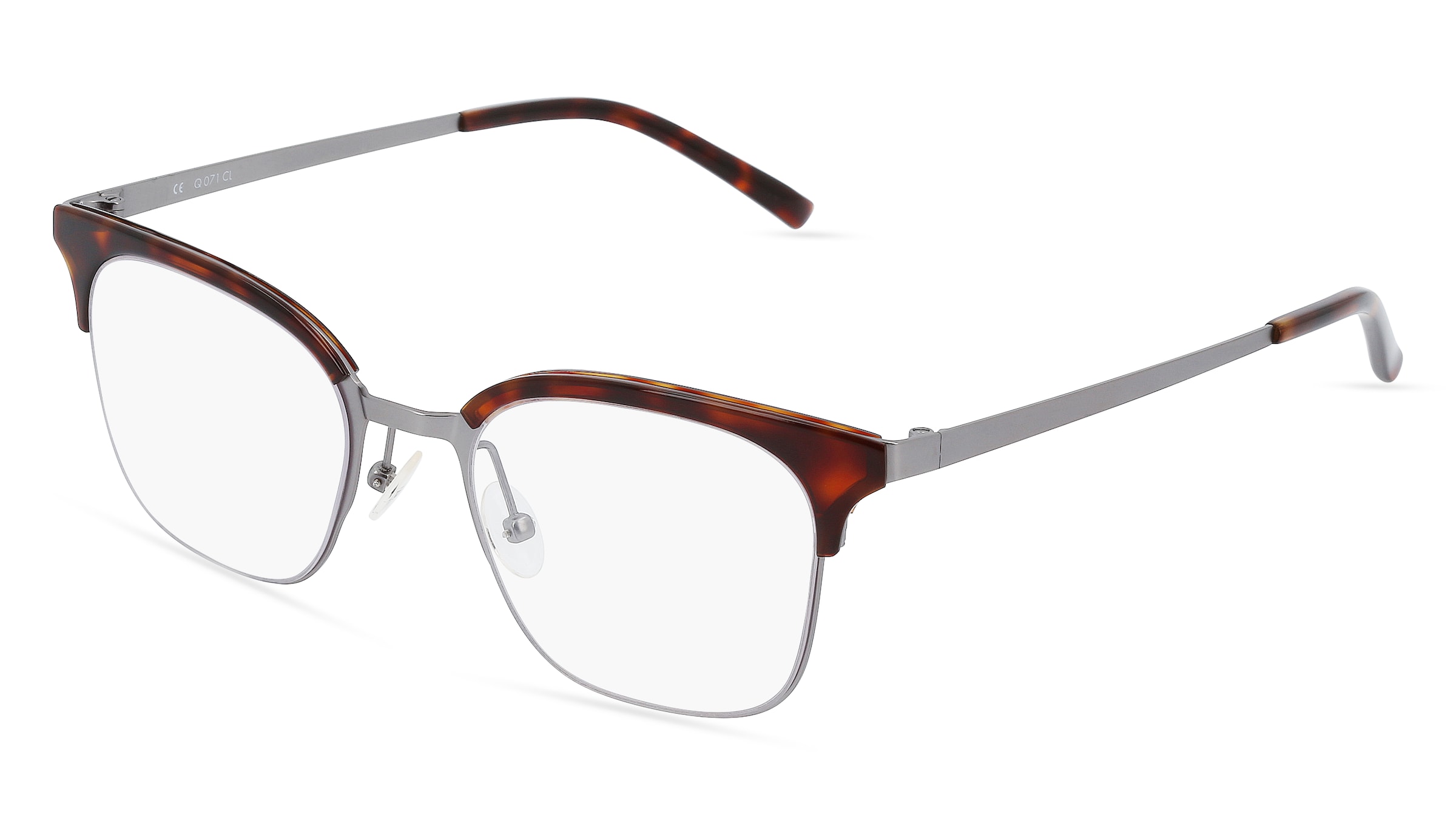 Fielmann Q 071 CL Herren-Brille inkl. Gläser Vollrand Quadratisch Edelstahl-Gestell 51/20/145, Grau