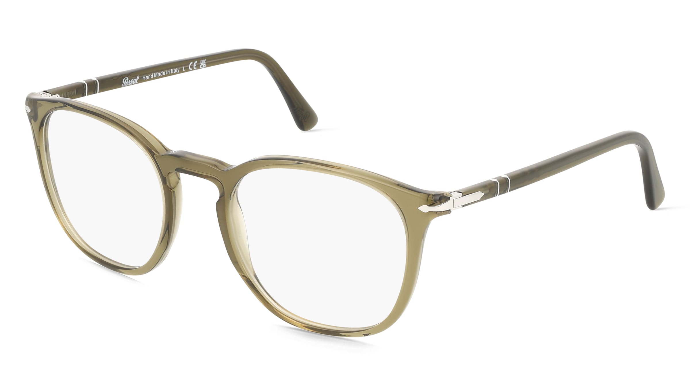 Persol PO3318V Unisex-Brille inkl. Gläser Vollrand Panto Acetat-Gestell 51mm/21mm/145mm, grün