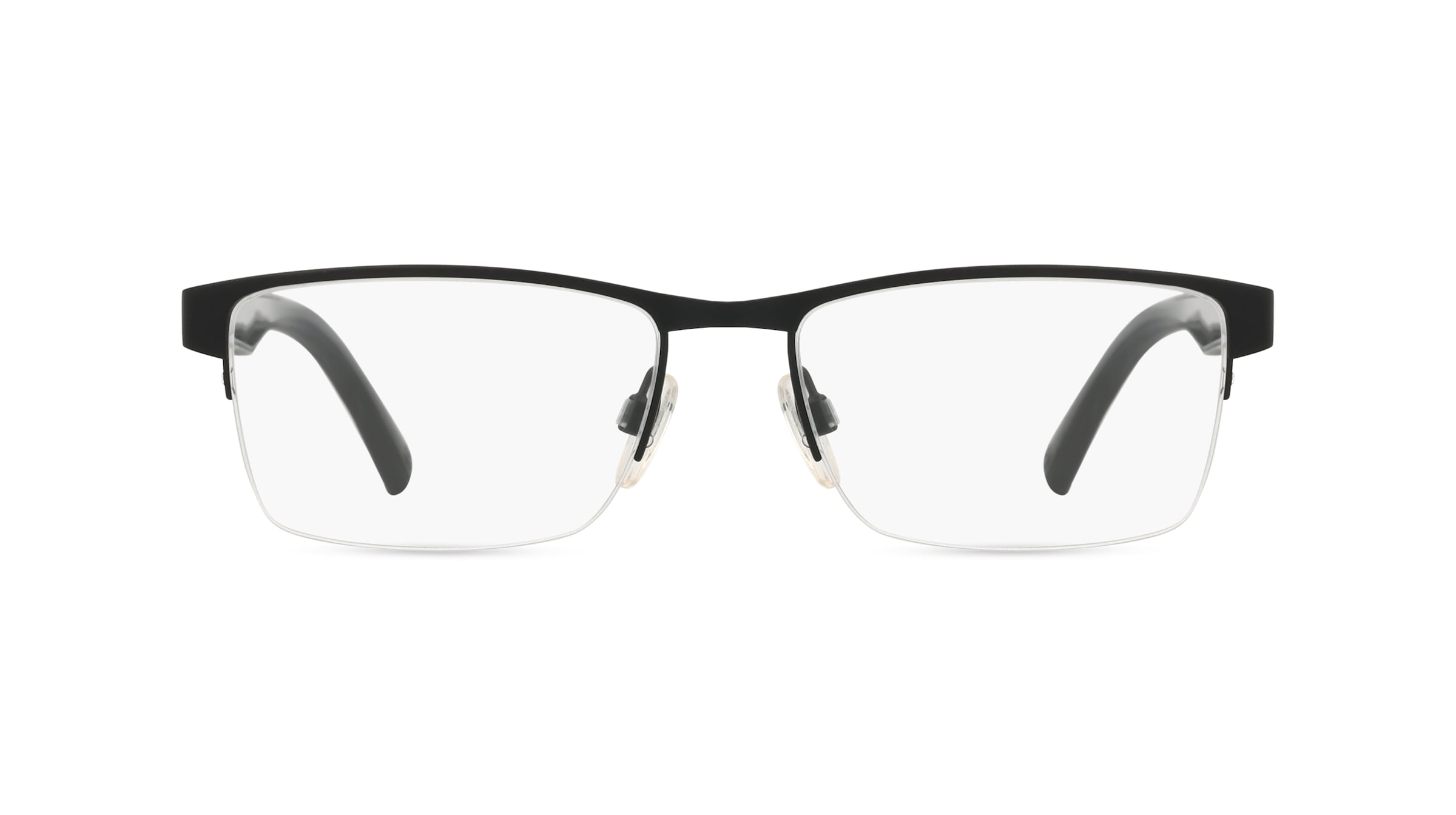 Tommy Hilfiger Eyewear TH 2047 Herren-Brille inkl. Gläser Halbrand Eckig Edelstahl-Gestell 53mm/18mm/145mm, schwarz