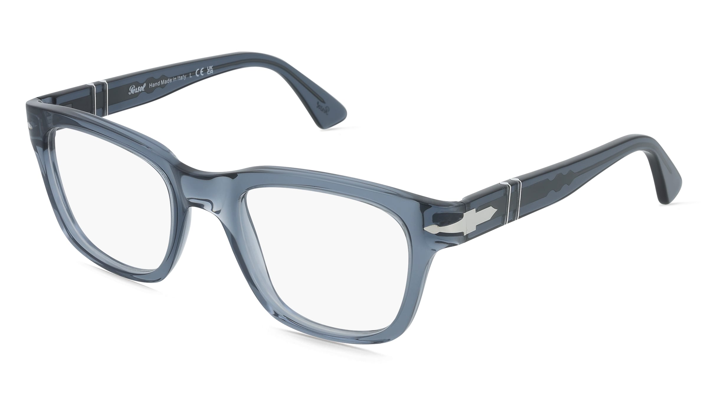 Persol 0PO3389V CECIL Unisex-Brille inkl. Gläser Vollrand Quadratisch Acetat-Gestell 51/21/145, Blau