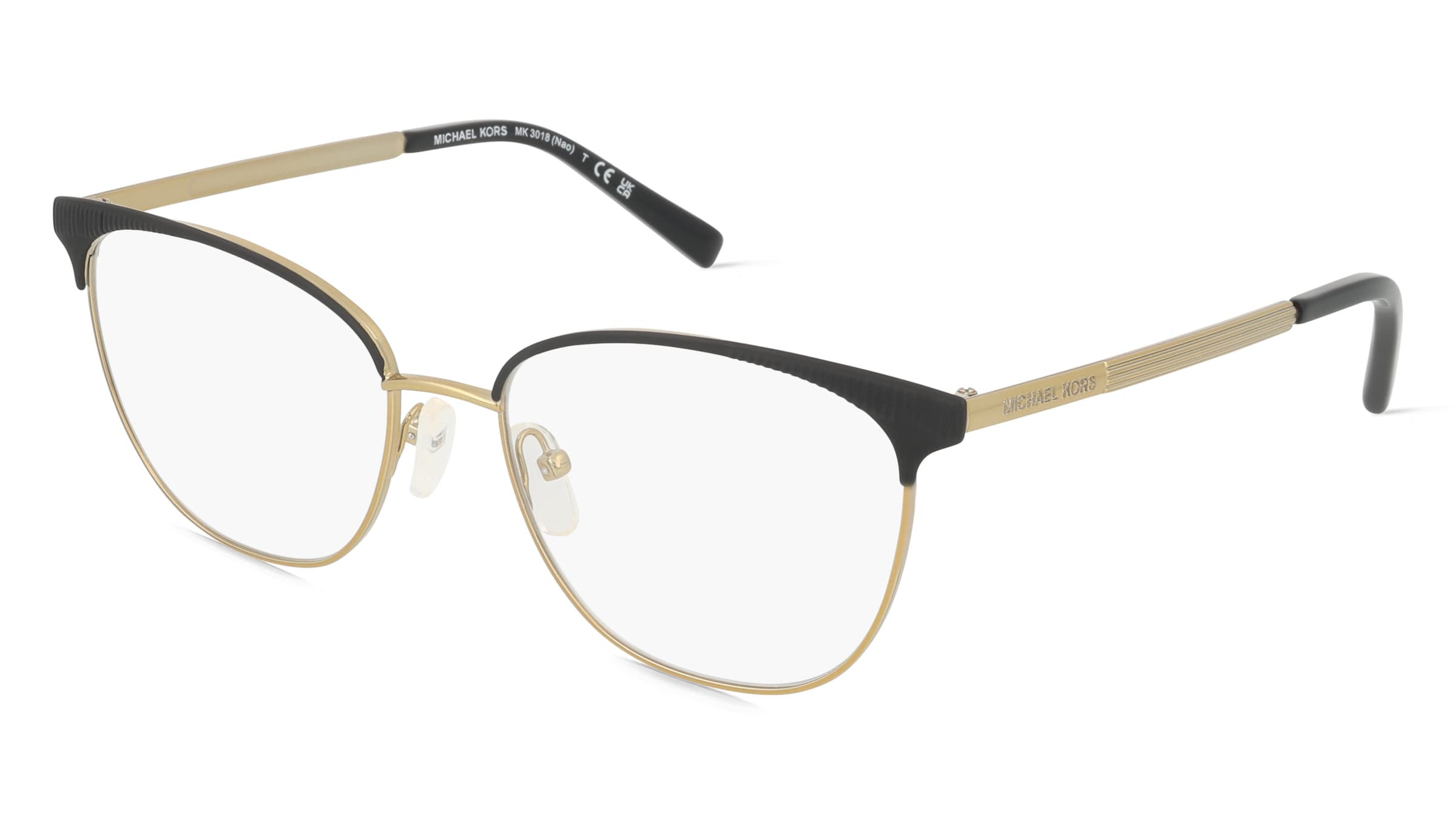 Michael Kors MK3018 Damen-Brille inkl. Gläser Vollrand Quadratisch Metall-Gestell 54/17/140, Schwarz