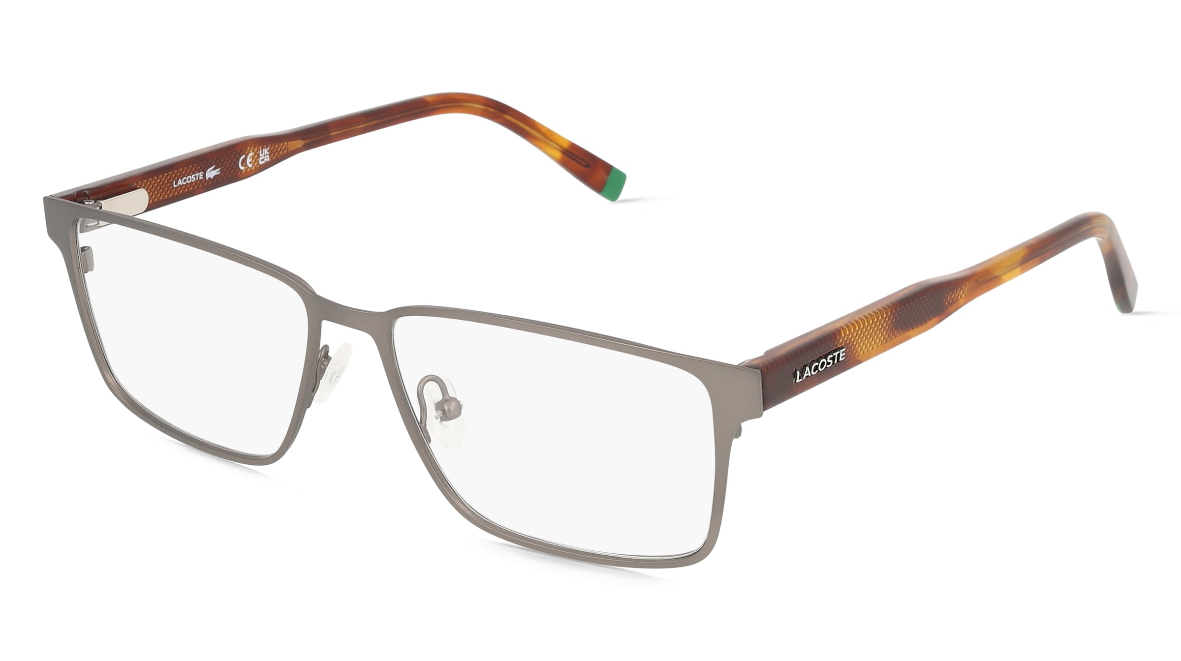 Lacoste L2297 Unisex-Brille inkl. Gläser Vollrand Quadratisch Metall-Gestell 54/15/145, Grau