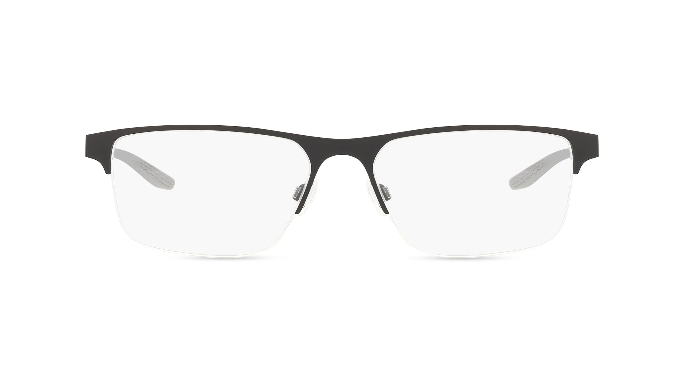 Nike 8045 Herren-Brille inkl. Gläser Vollrand Eckig Edelstahl-Gestell 57mm/17mm/140mm, Schwarz