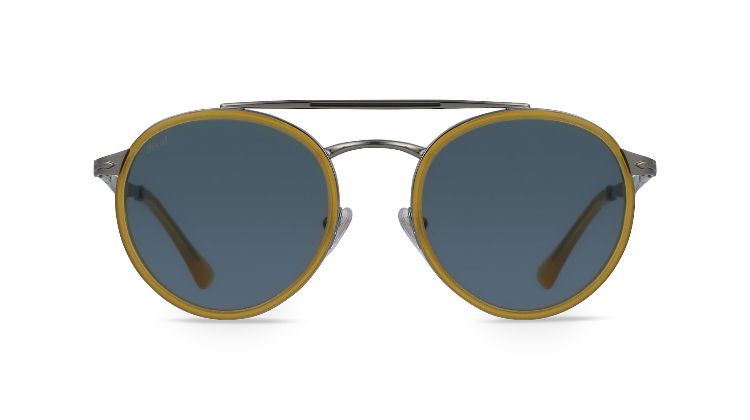 PERSOL PO2467S Herren-Sonnenbrille Vollrand Panto Edelstahl-Gestell, grau