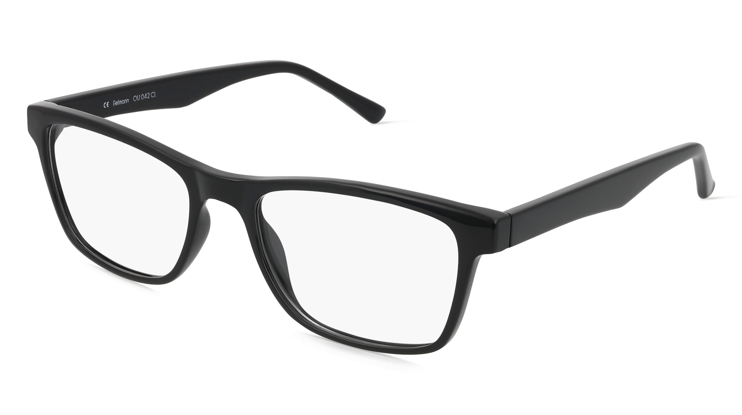 Fielmann OU 042 CL Herren-Brille inkl. Gläser Vollrand Quadratisch Acetat-Gestell 54/18/145, Schwarz