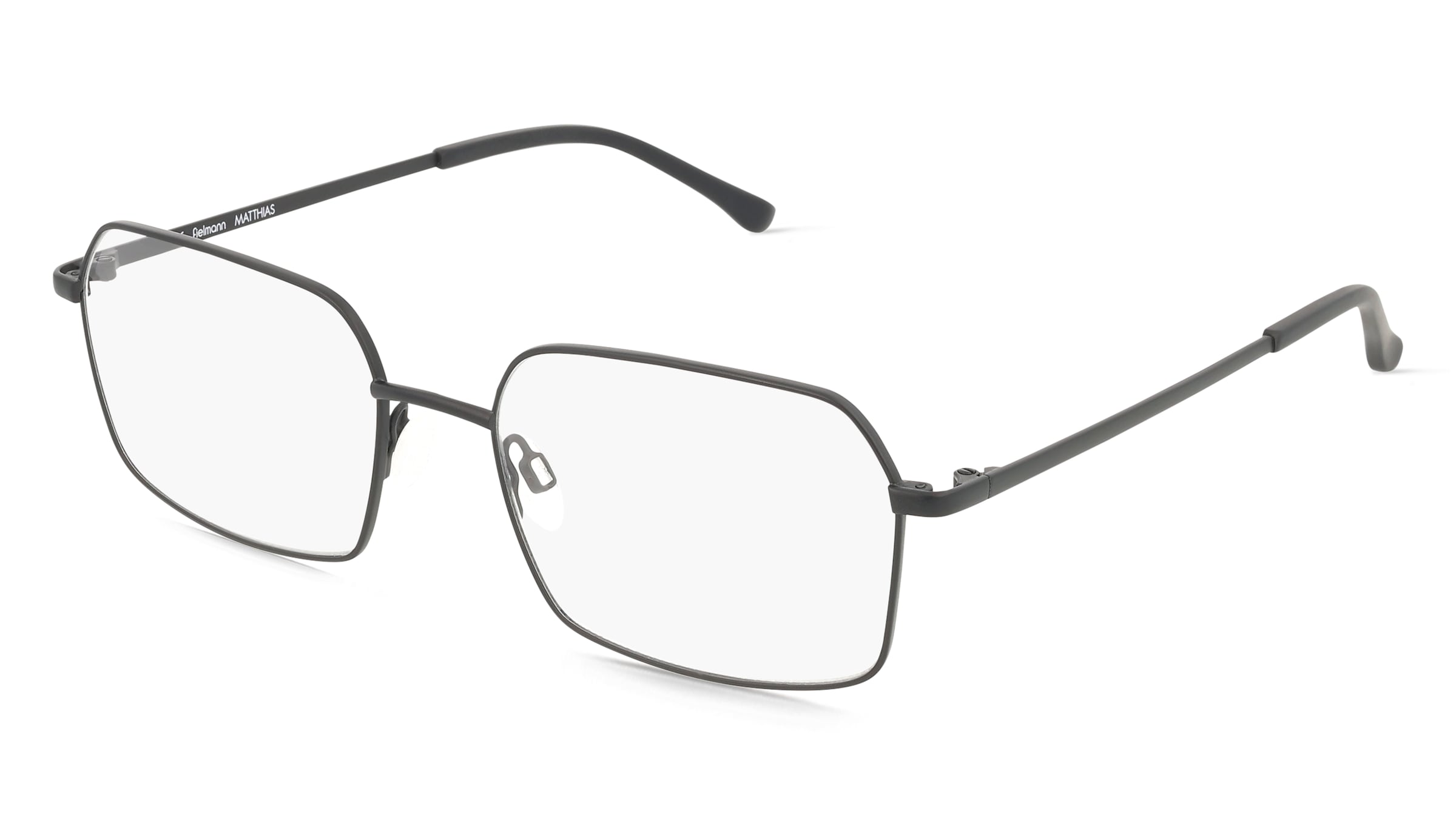 Fielmann MO 001 CL MATTHIAS Herren-Brille inkl. Gläser Vollrand Quadratisch Edelstahl-Gestell 54/18/145, Schwarz