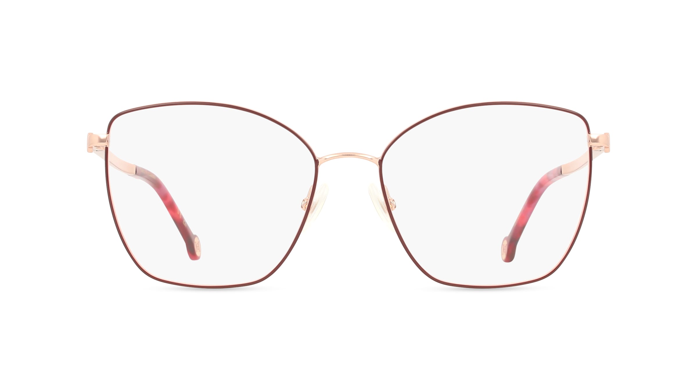 Carolinaherrera HER 0264 Damen-Brille inkl. Gläser Vollrand Butterfly Metall-Gestell 55mm/17mm/140mm, rot