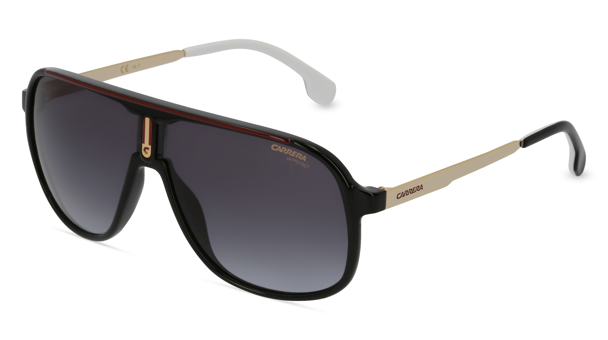 Carrera 1007/S Damen-Sonnenbrille Vollrand Quadratisch Kunststoff-Gestell, Schwarz