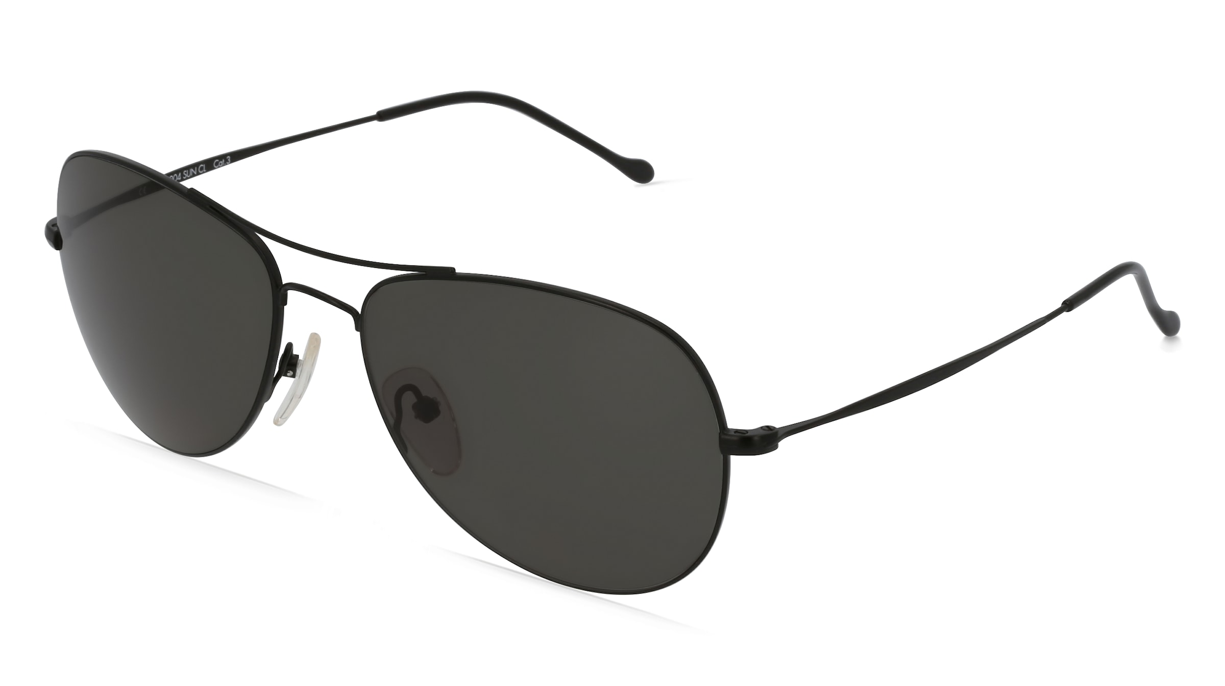 Fielmann BC 004 SUN CL Unisex-Sonnenbrille Vollrand Pilot Edelstahl-Gestell, Schwarz