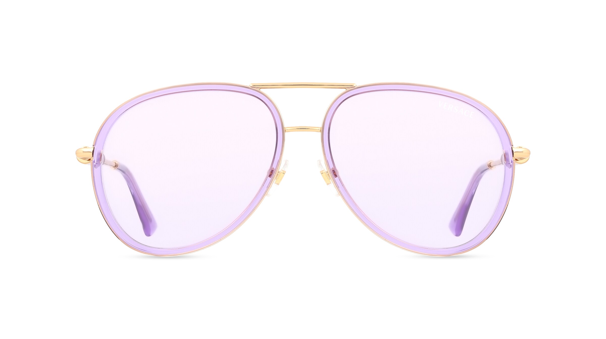 Versace VE2260 Unisex-Sonnenbrille Vollrand Pilot Edelstahl-Gestell, lila