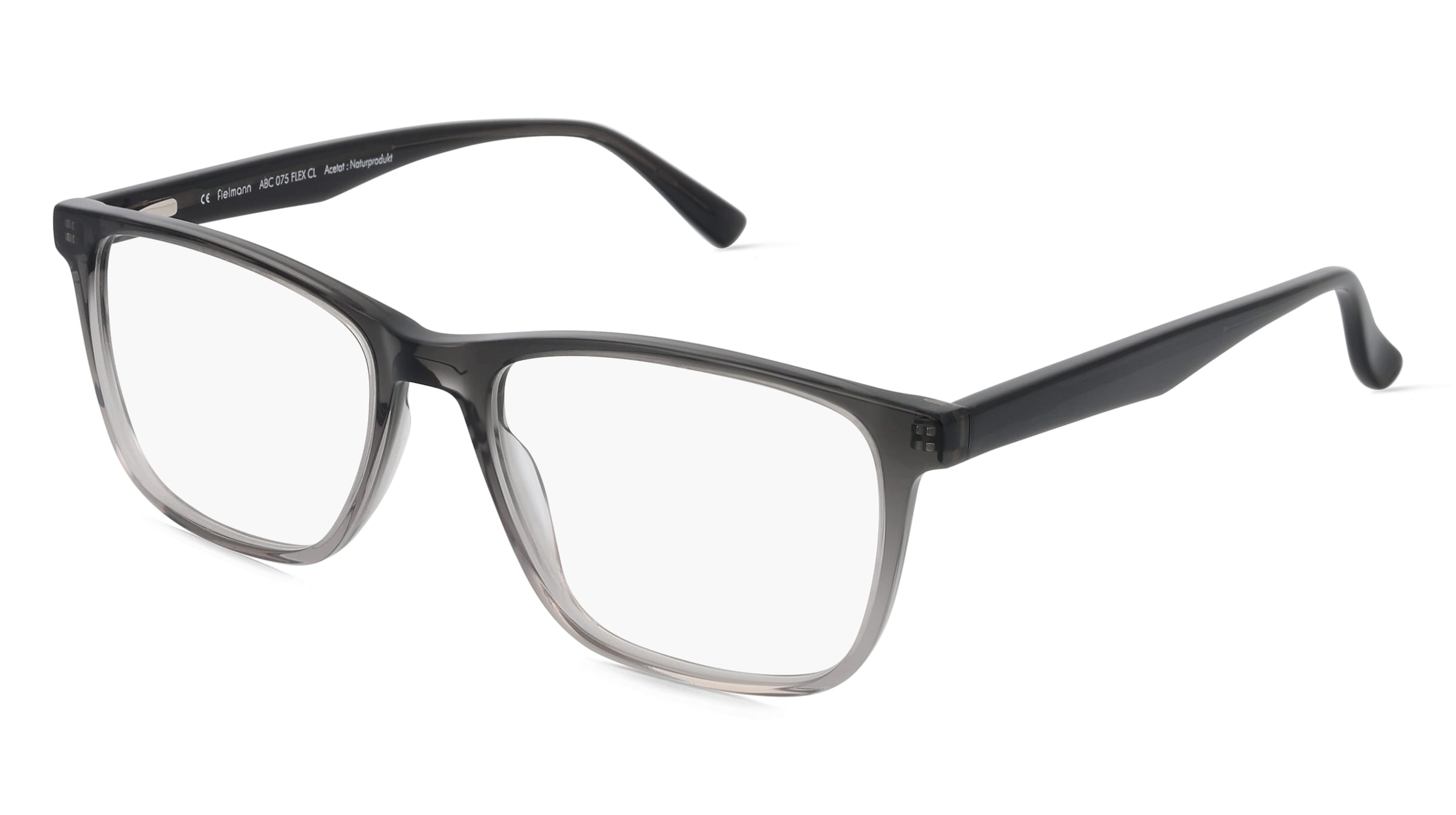 Fielmann ABC 075 FLEX CL Herren-Brille inkl. Gläser Vollrand Quadratisch Acetat-Gestell 54/17/145, Grau