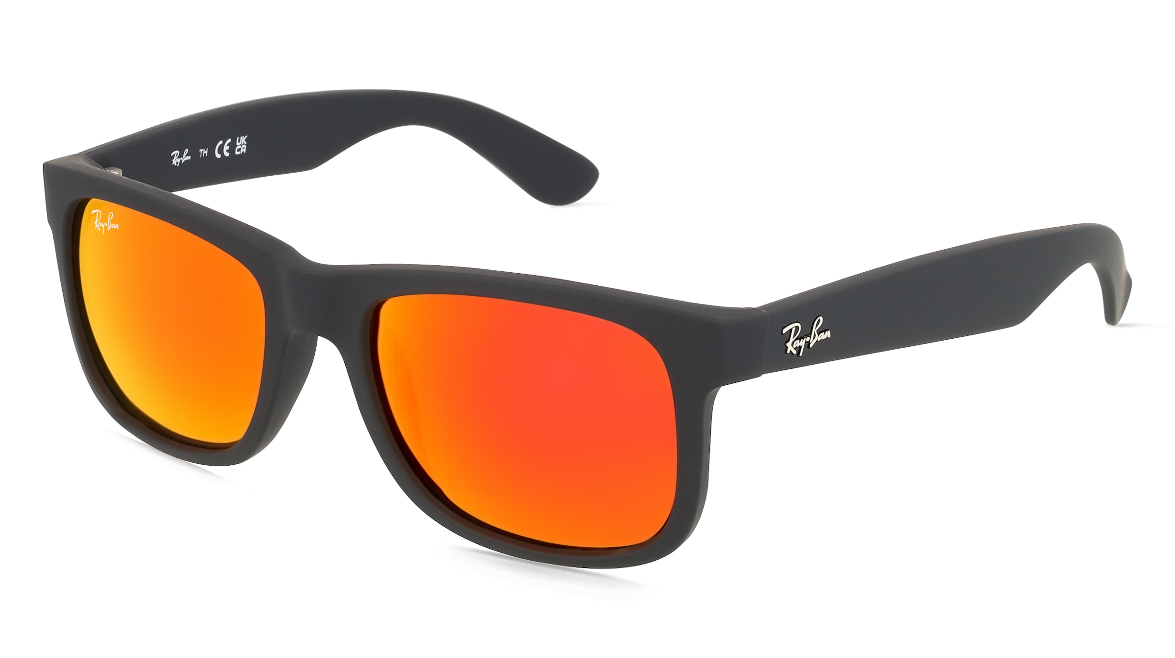 Ray-Ban RB 4165 JUSTIN Herren-Sonnenbrille Vollrand Eckig Kunststoff-Gestell, schwarz