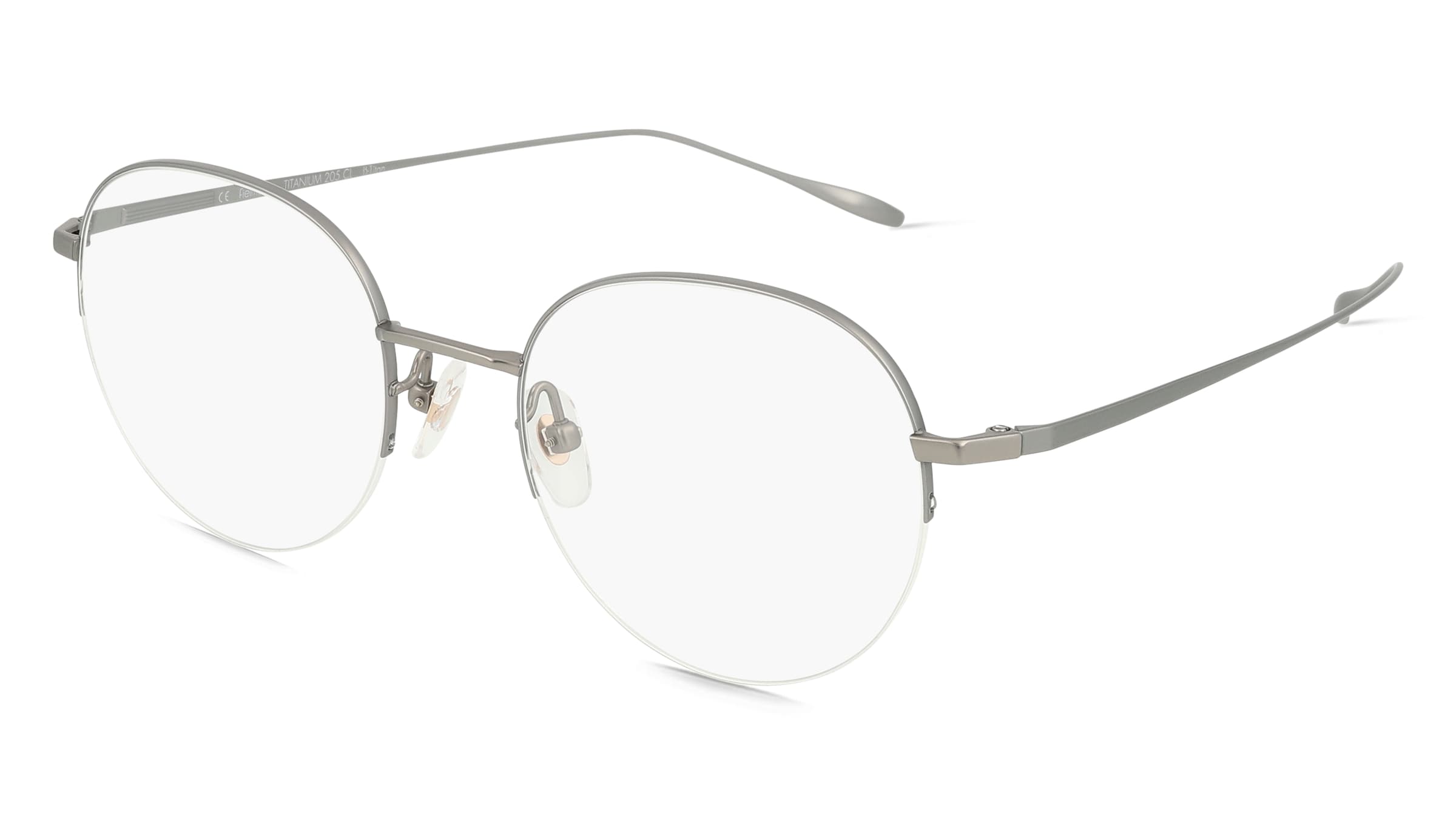 Fielmann TITANIUM 205 CL KAI Unisex-Brille inkl. Gläser Halbrand Panto Titan-Gestell 49/19/145, Grau