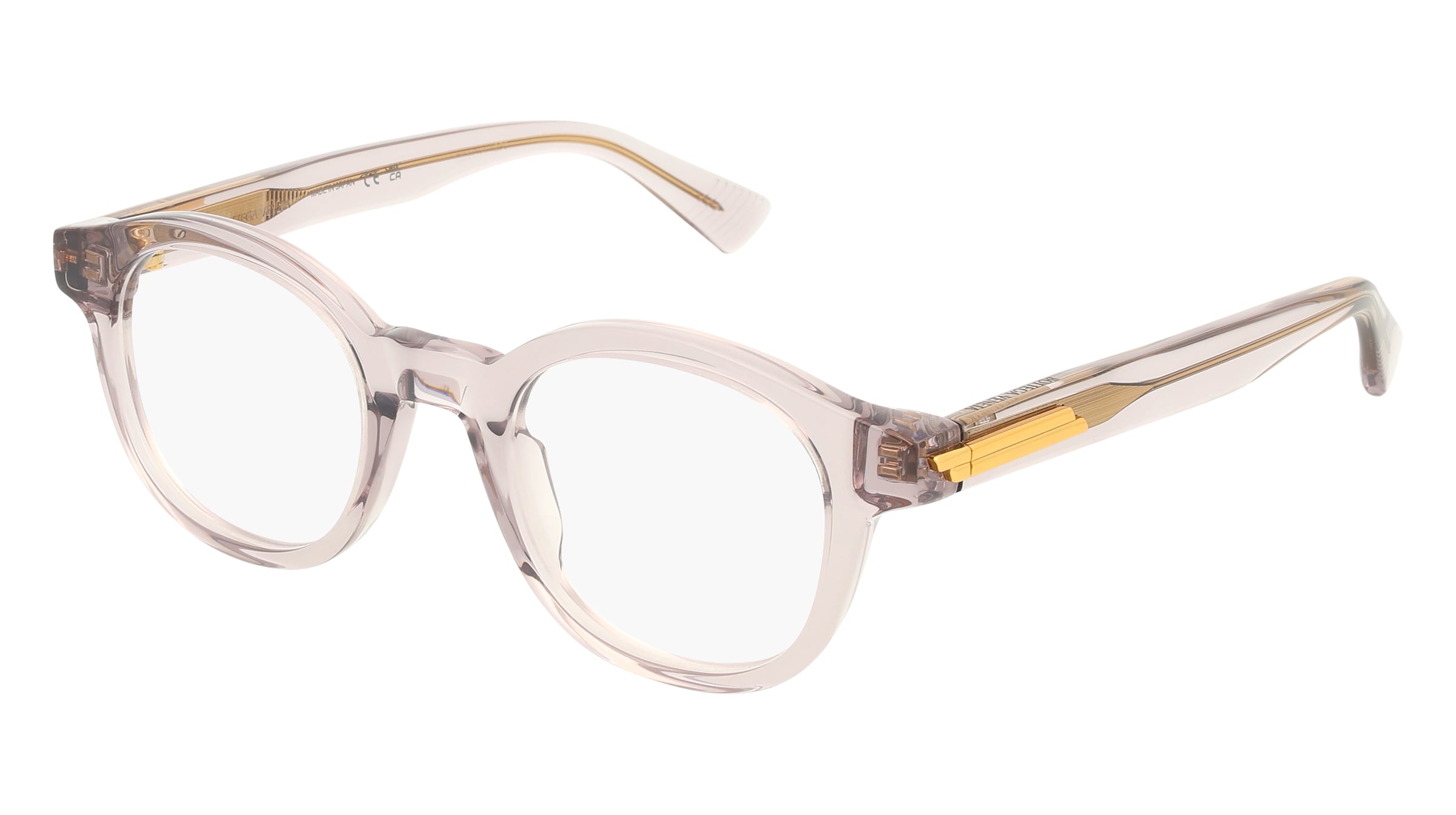 Bottega Veneta BV1413O Herren-Brille inkl. Gläser Vollrand Rund Acetat-Gestell 46/22/145, Grau