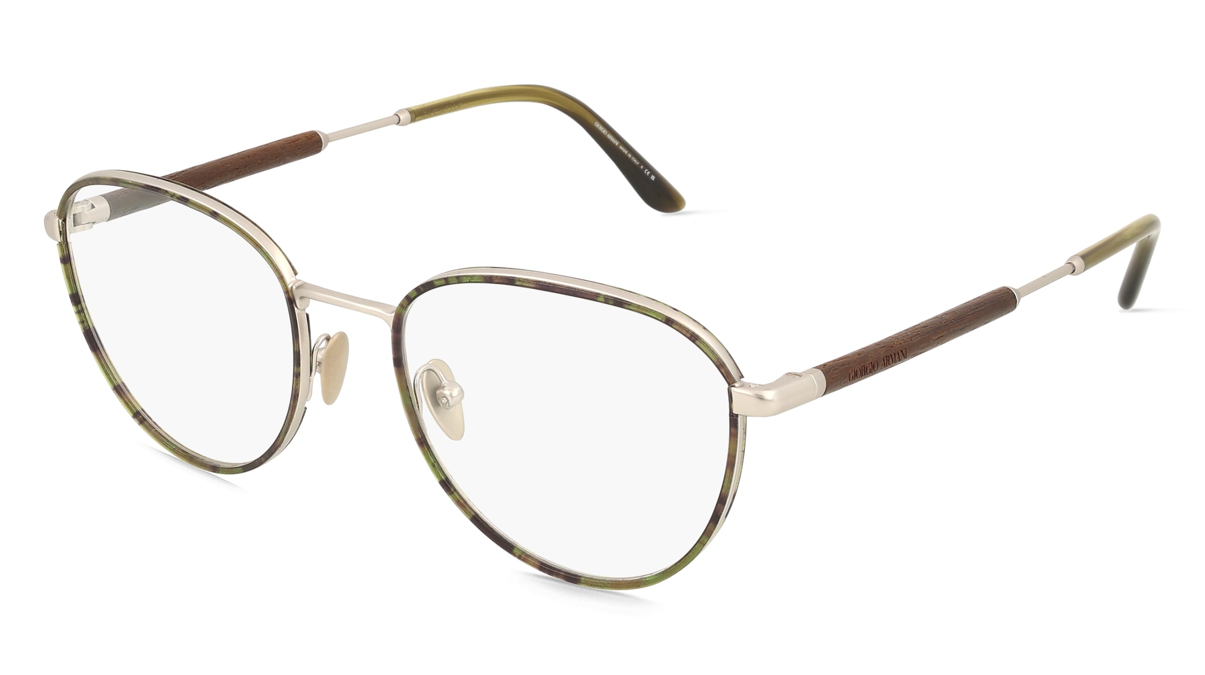 Giorgio Armani 0AR5137J Herren-Brille inkl. Gläser Vollrand Panto Edelstahl-Gestell 50/19/145, Silber