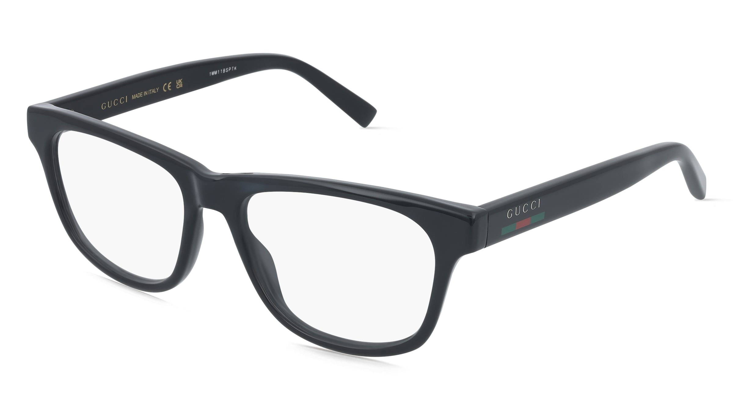 Gucci GG2108O Herren-Brille inkl. Gläser Vollrand Eckig Kunststoff-Gestell 55/17/145, Schwarz