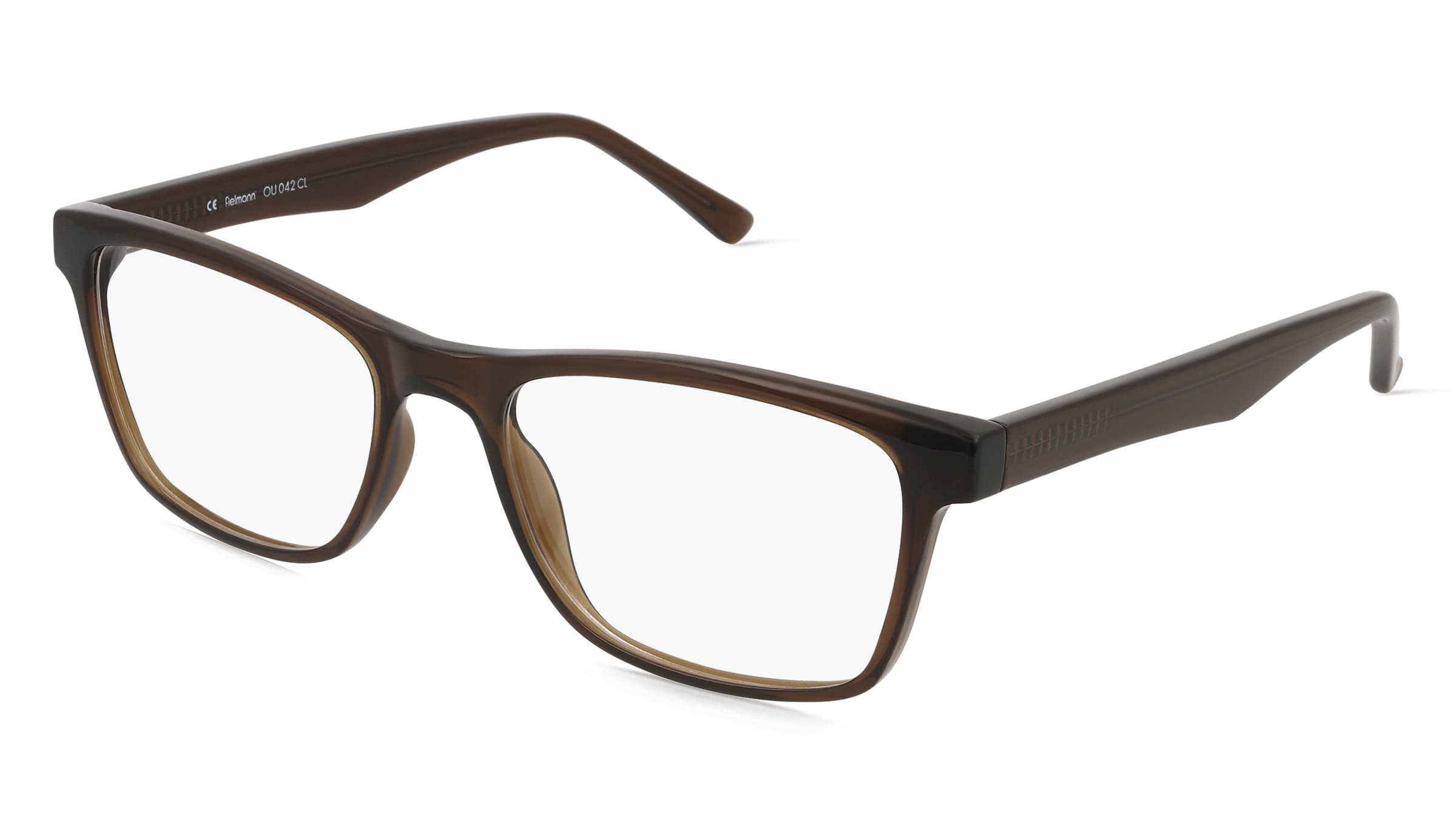 Fielmann OU 042 CL Herren-Brille inkl. Gläser Vollrand Quadratisch Acetat-Gestell 54/18/145, Braun