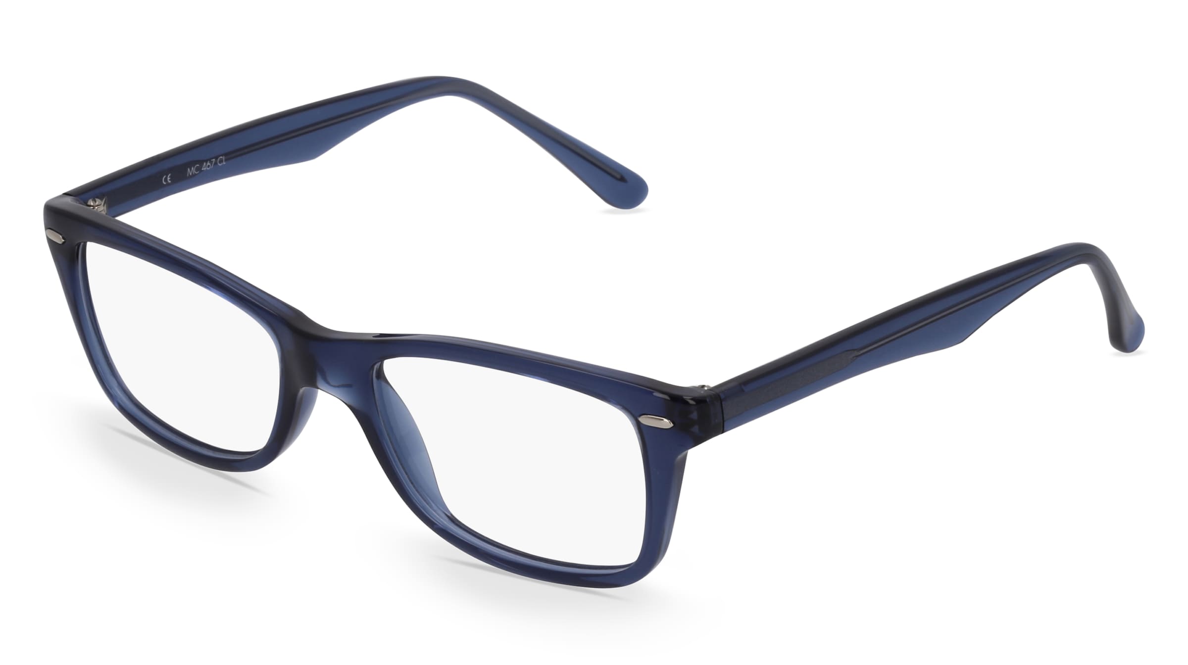 Fielmann MC 467 CL Unisex-Brille inkl. Gläser Vollrand Quadratisch Propionat-Gestell 50/17/135, Blau
