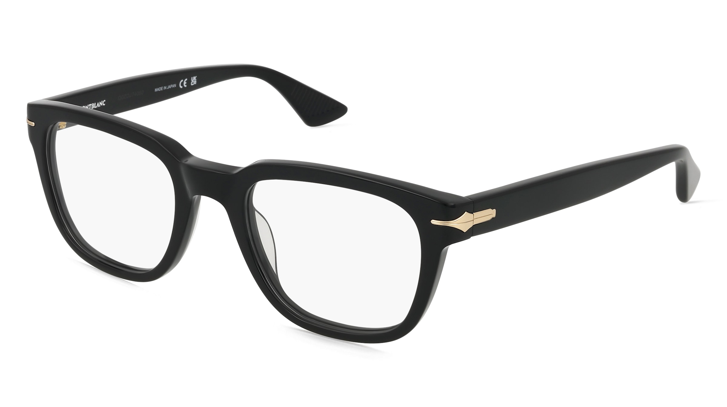 Montblanc MB0305O Herren-Brille inkl. Gläser Vollrand Eckig Recycled Acetat-Gestell 51mm/21mm/145mm, schwarz