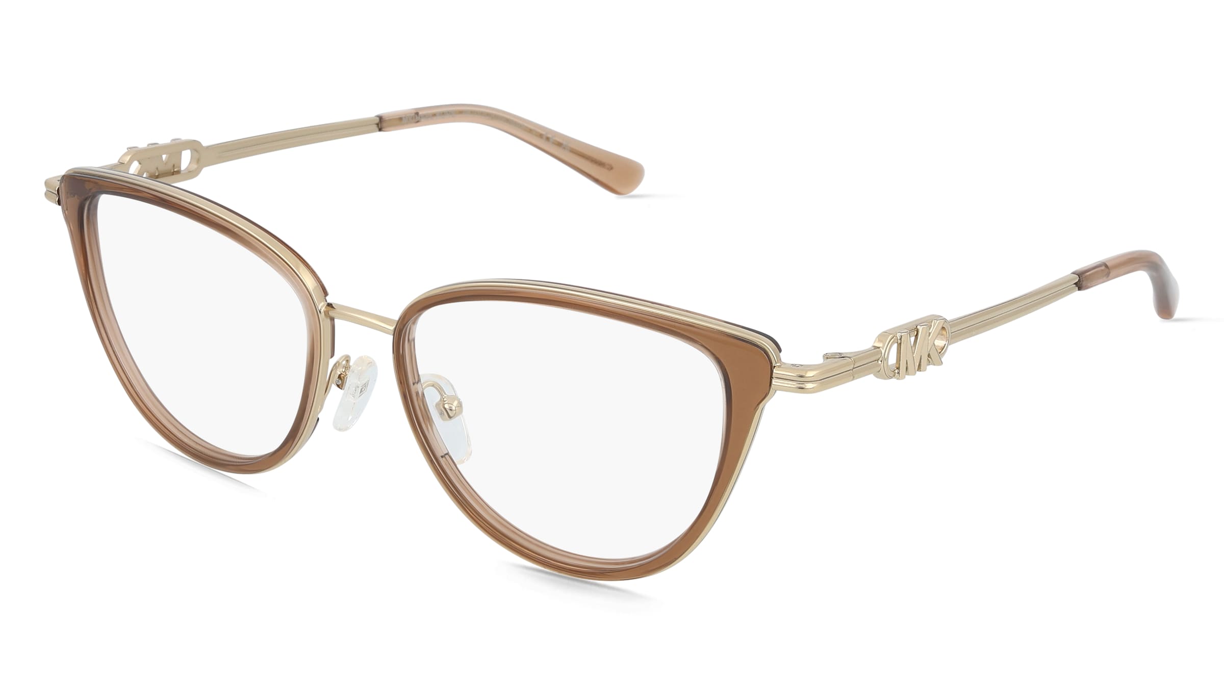 Michael Kors MK3103 HILTON HEAD Damen-Brille inkl. Gläser Vollrand Cat Eye Metall-Gestell 53/17/140, Braun