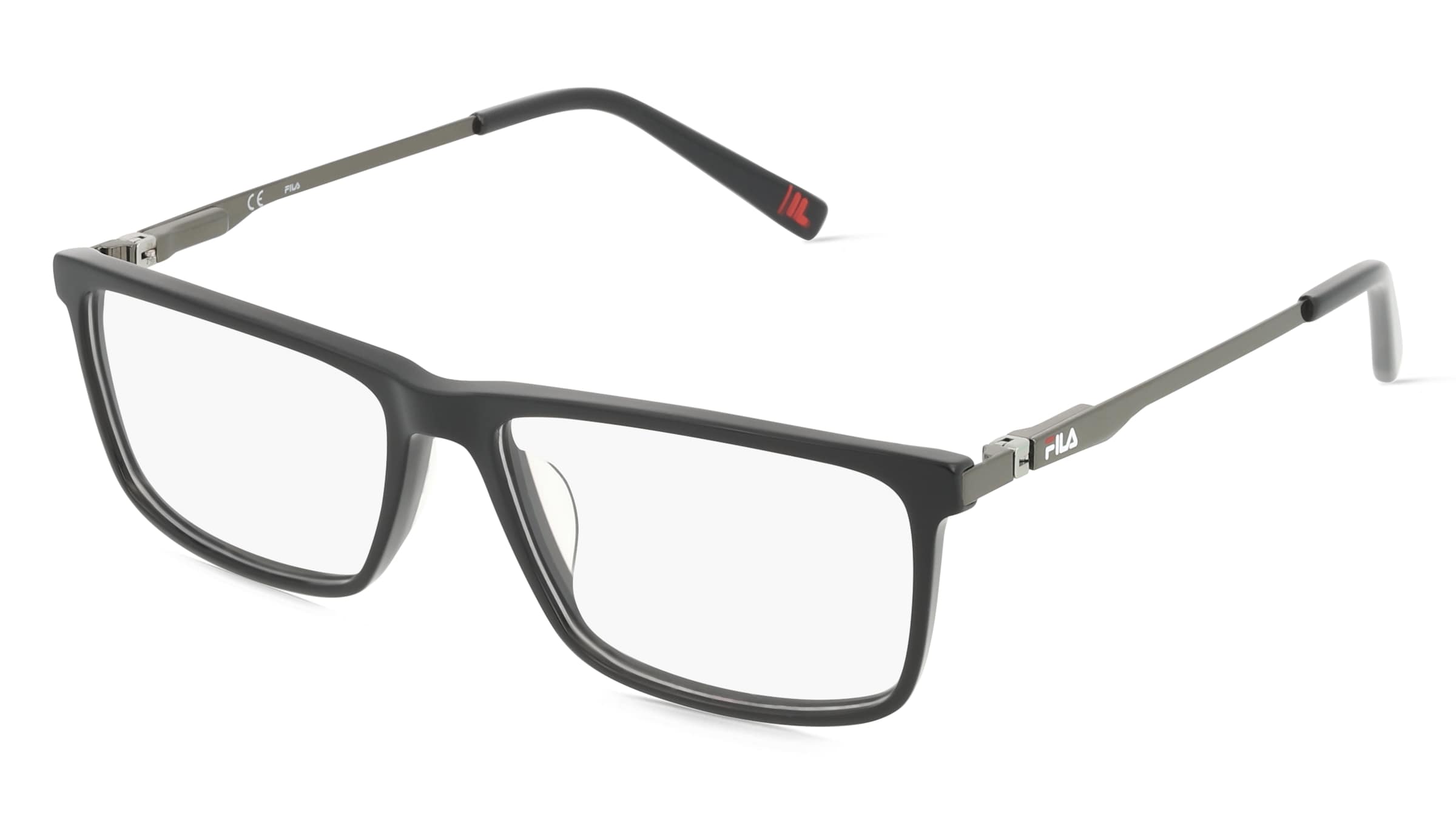 Fila VFI206 Herren-Brille inkl. Gläser Vollrand Quadratisch Edelstahl-Gestell 53/17/145, Grau