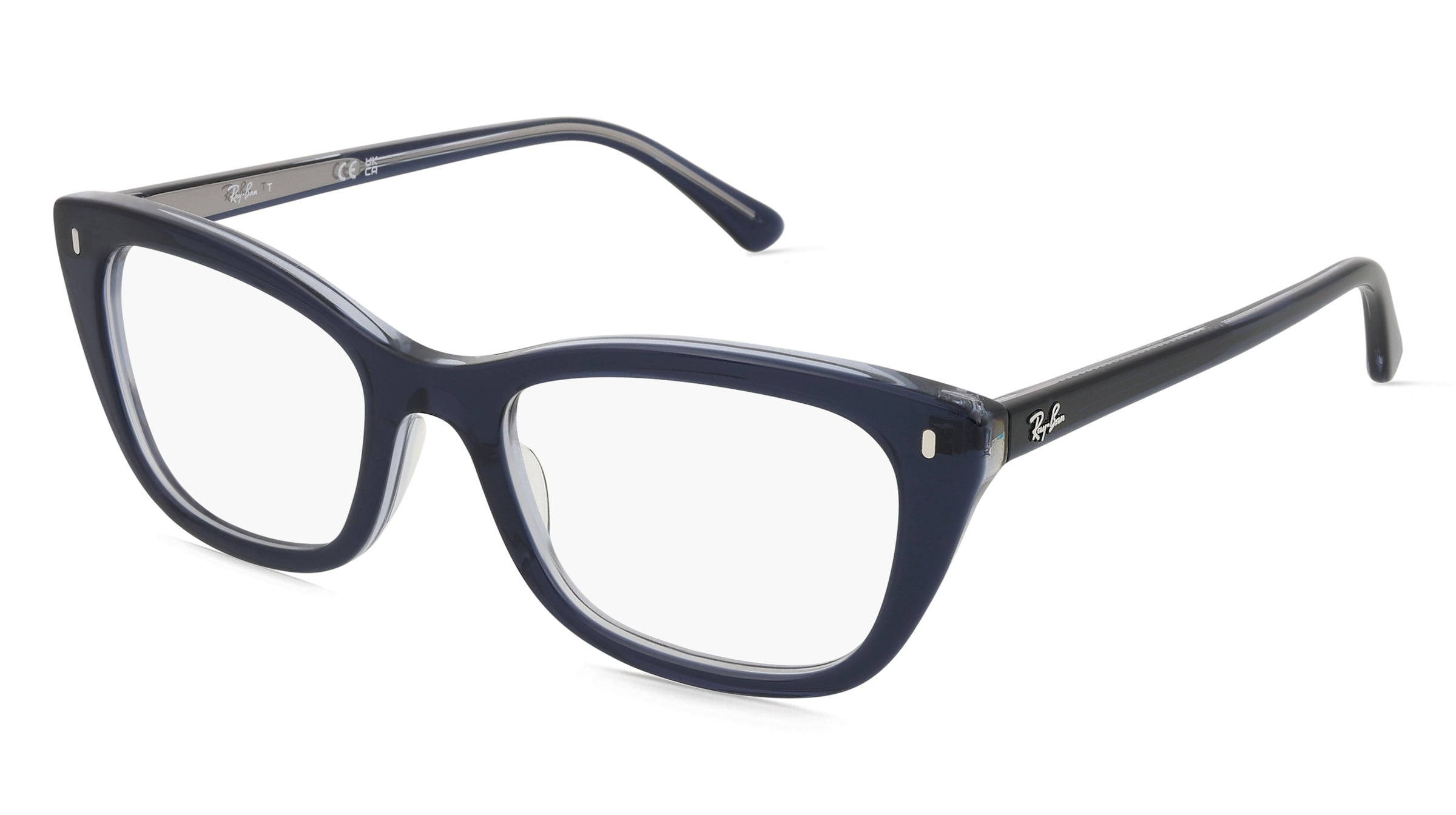 Ray-Ban 0RX5433 Damen-Brille inkl. Gläser Vollrand Quadratisch Acetat-Gestell 50/19/140, Blau