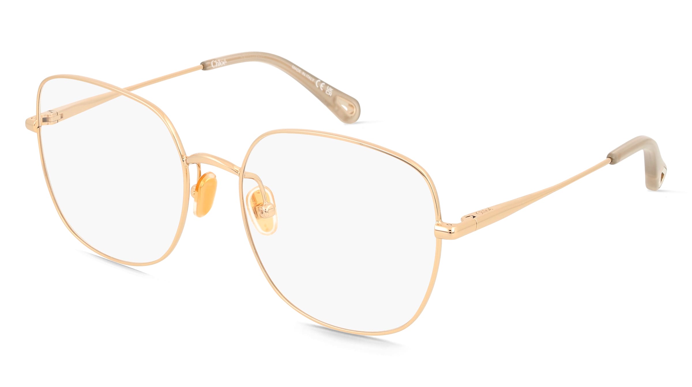 Chloé CH0345O Damen-Brille inkl. Gläser Vollrand Geometrisch Metall-Gestell 56/18/140, Gold