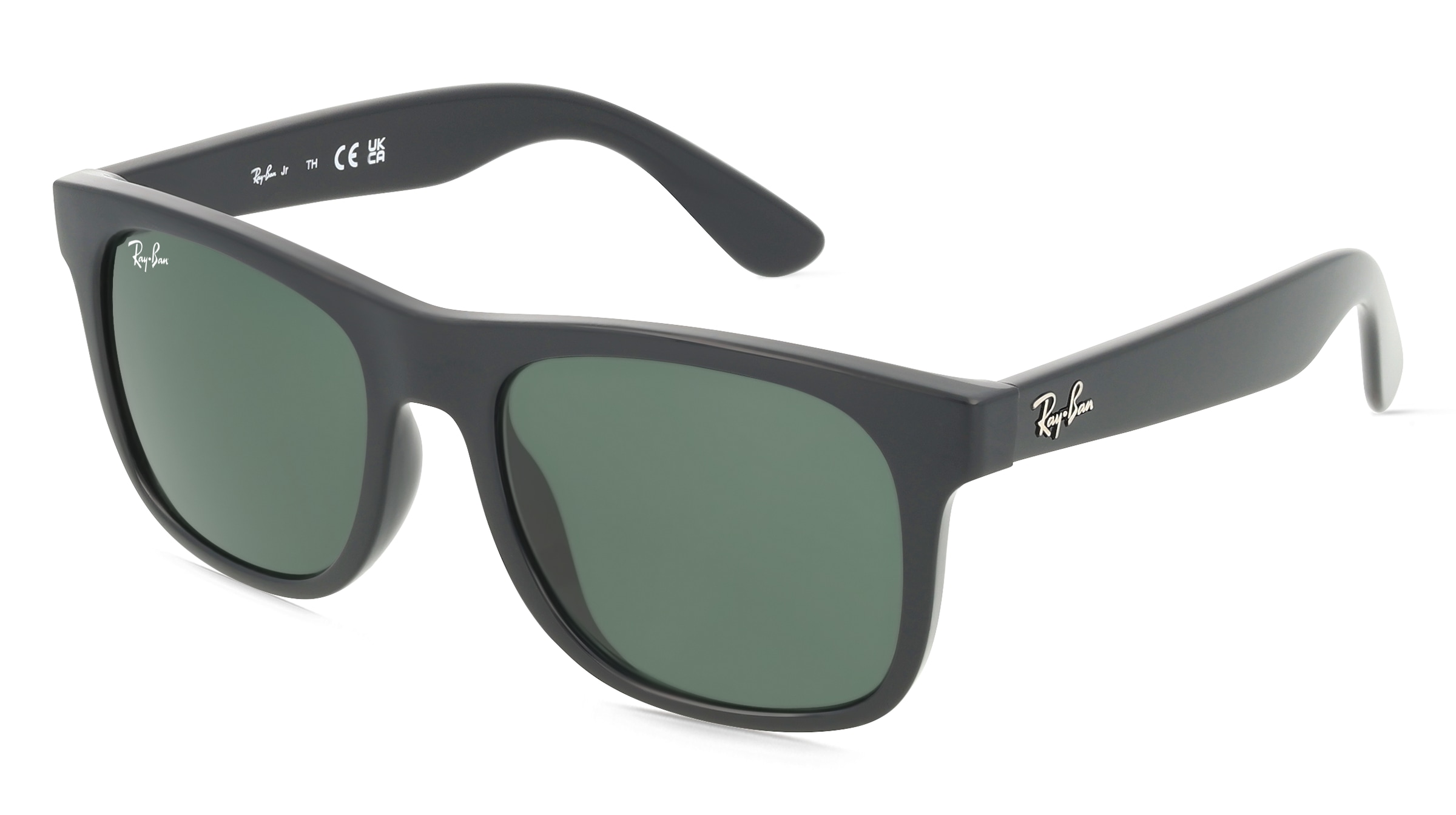Ray-Ban Junior RJ 9069S JUSTIN Kinder-Sonnenbrille Vollrand Quadratisch Kunststoff-Gestell, Schwarz