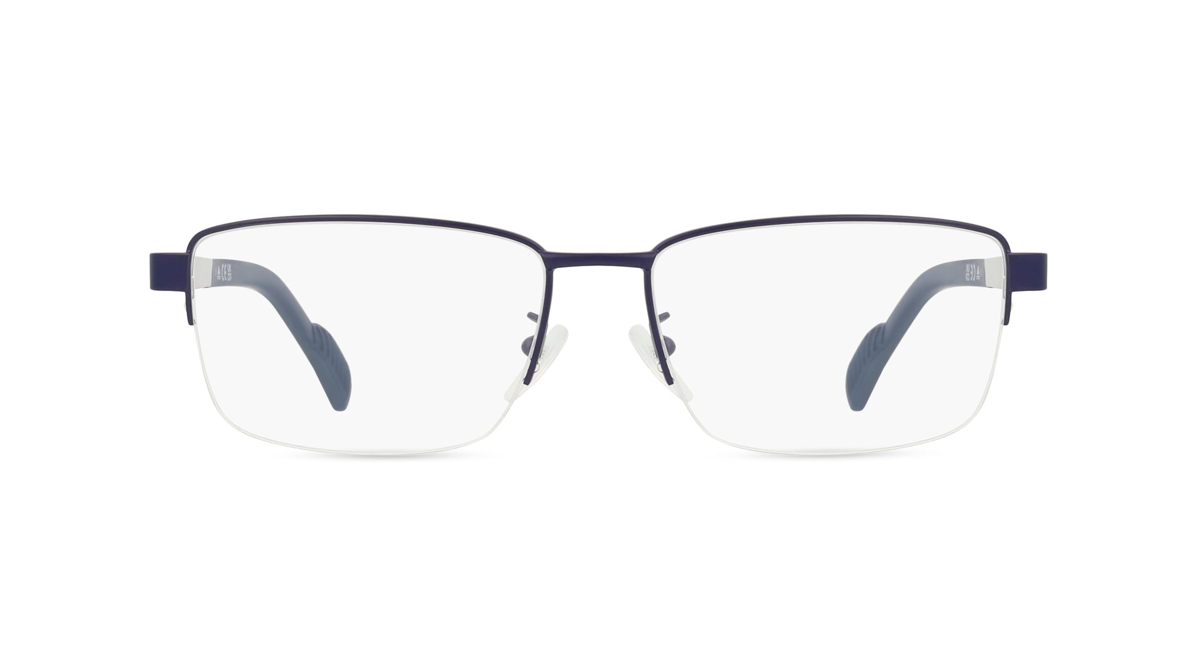 Adidas SP5026 Unisex-Brille inkl. Gläser Halbrand Eckig Metall-Gestell 55mm/17mm/140mm, blau