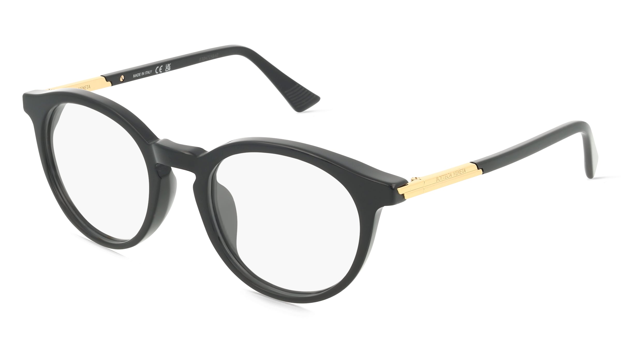 Bottega Veneta BV1335OA Unisex-Brille inkl. Gläser Vollrand Panto Acetat-Gestell 50/21/145, Schwarz