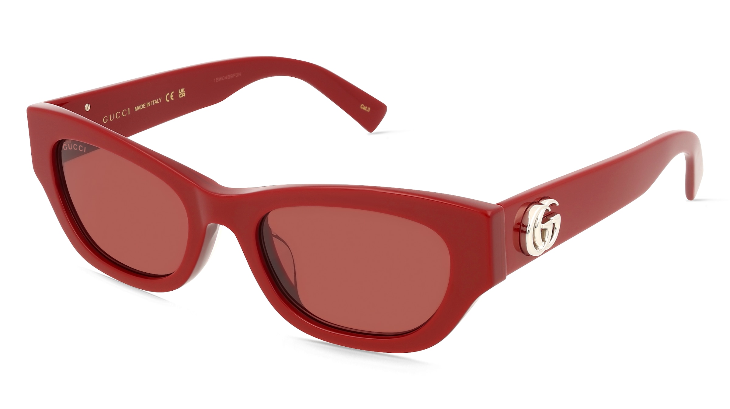Gucci GG1954SA Damen-Sonnenbrille Vollrand Cat Eye Acetat-Gestell, Rot