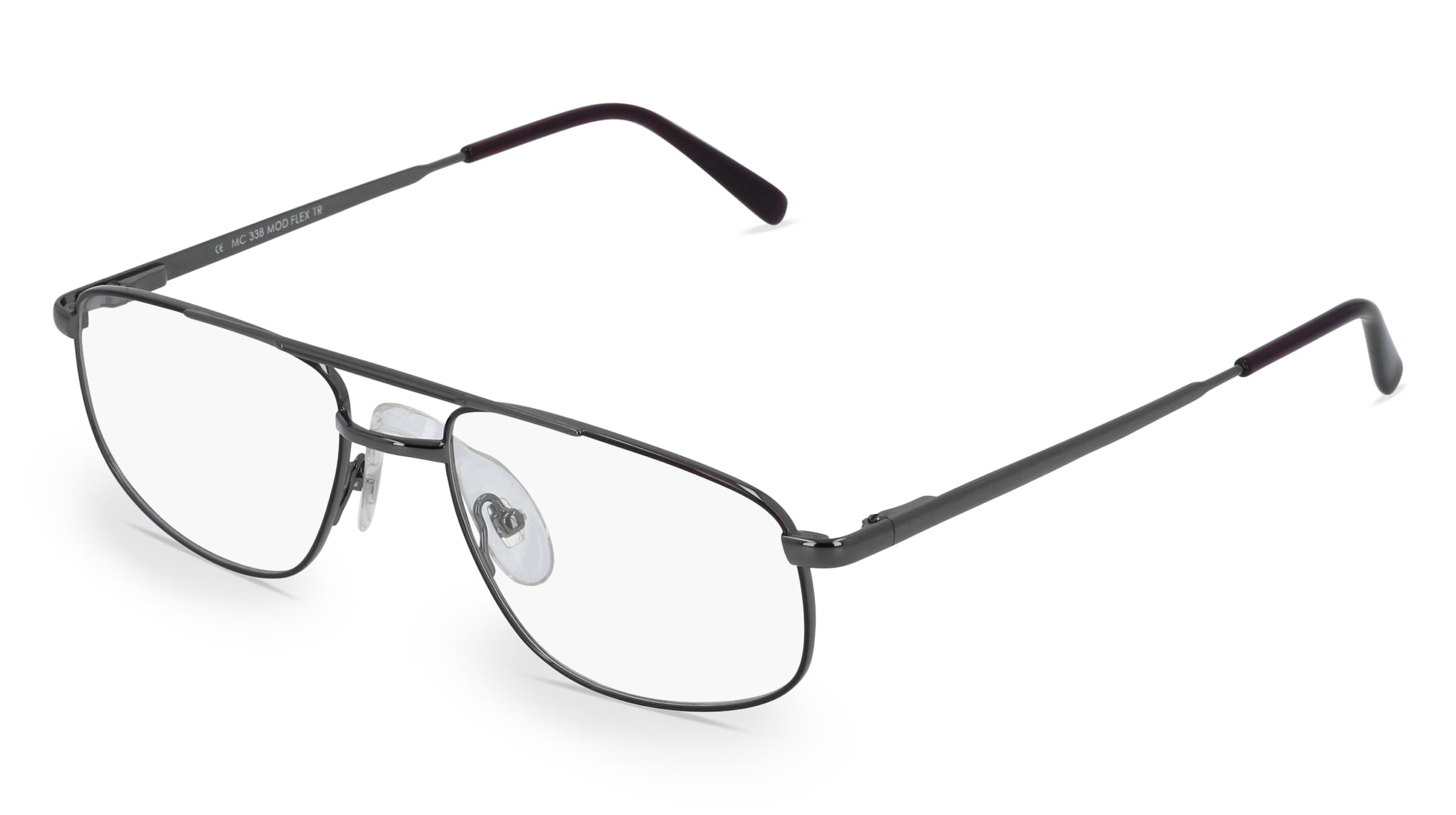 Fielmann MC 338 MOD FLEX TR Herren-Brille inkl. Gläser Vollrand Quadratisch Metall-Gestell 54/17/130, Grau