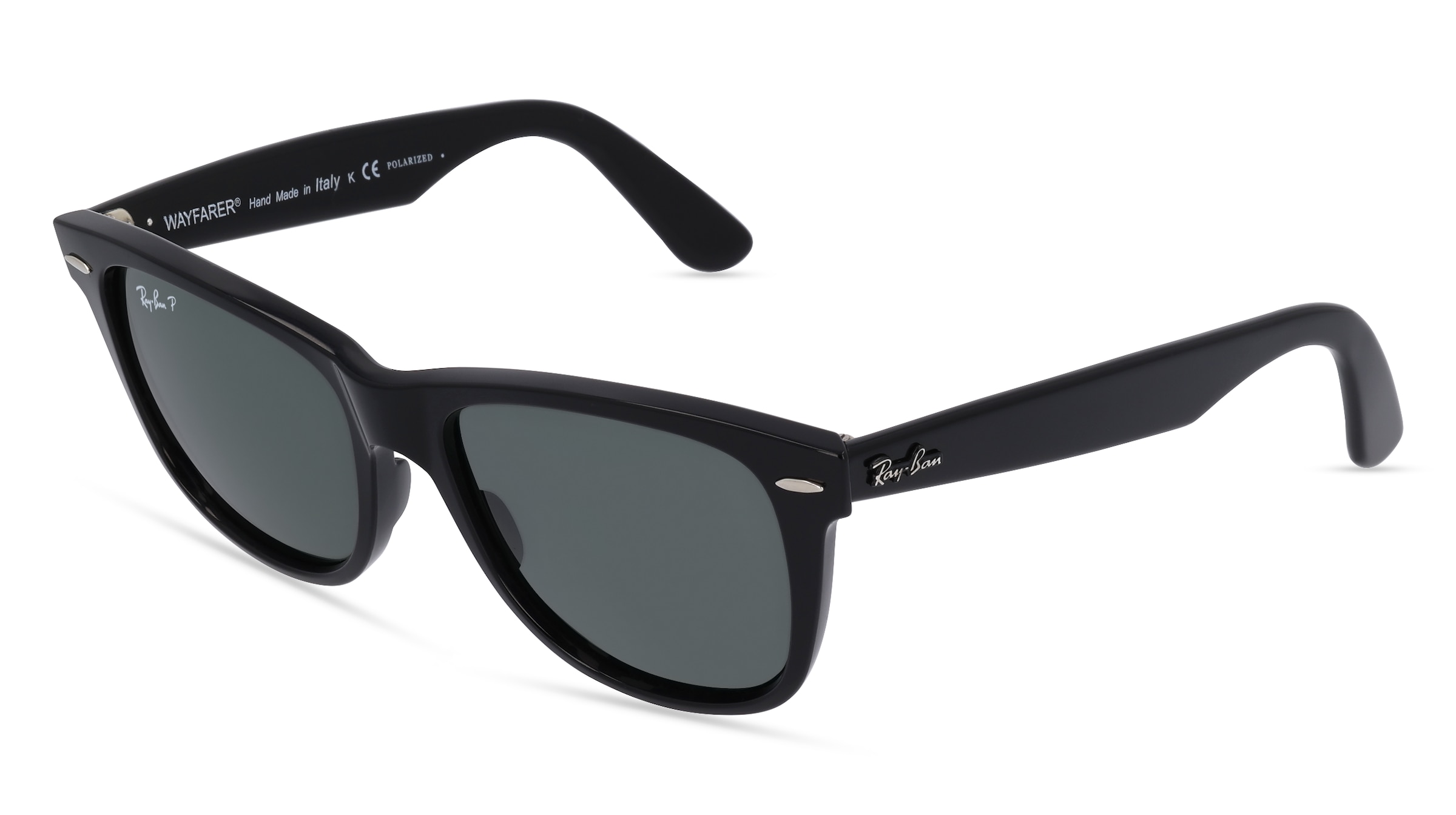 Ray-Ban RB 2140 WAYFARER Unisex-Sonnenbrille Vollrand Eckig Kunststoff-Gestell, schwarz