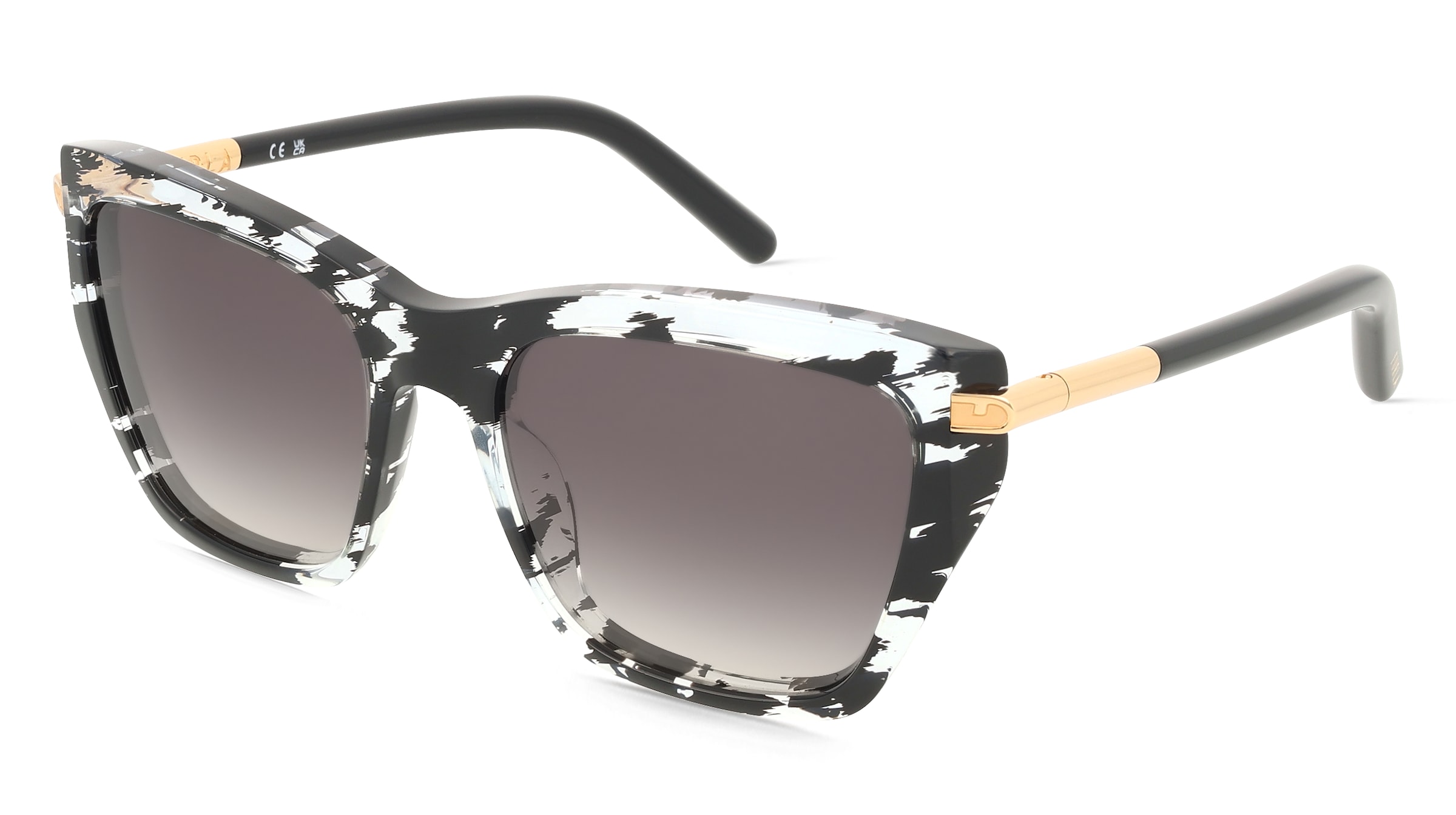 Furla SFU983 Damen-Sonnenbrille Vollrand Butterfly Kunststoff-Gestell, Schwarz