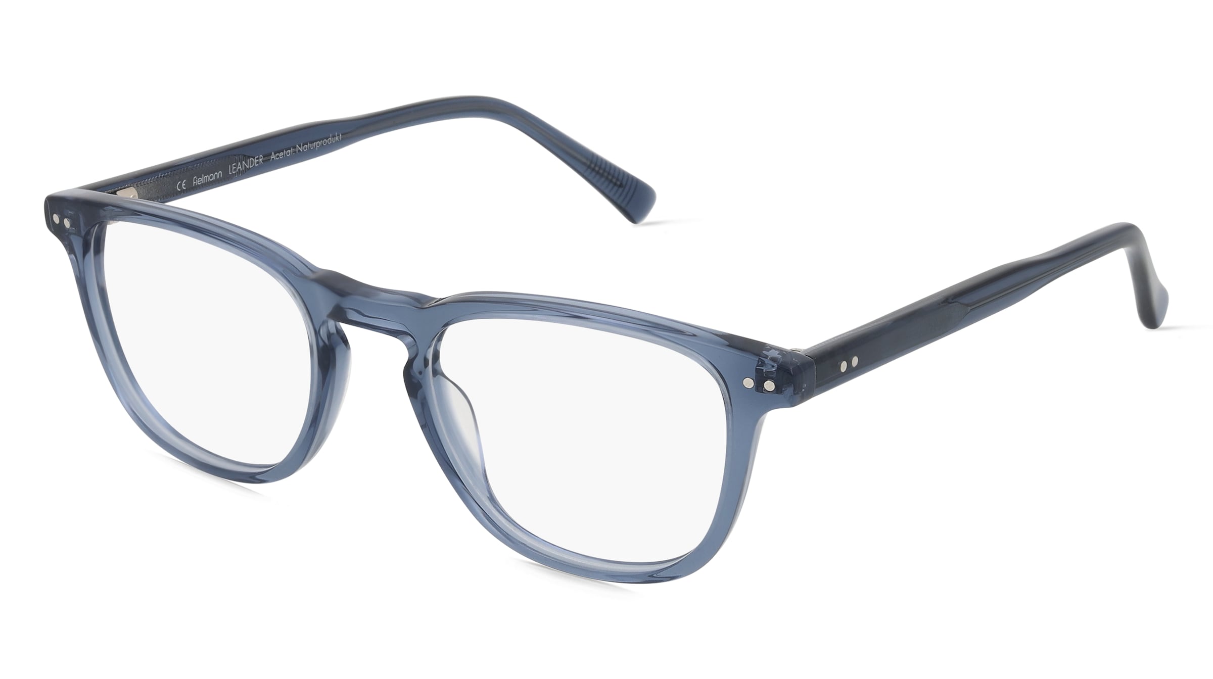 Fielmann OL 025 CL LEANDER Herren-Brille inkl. Gläser Vollrand Quadratisch Acetat-Gestell 49/20/145, Blau