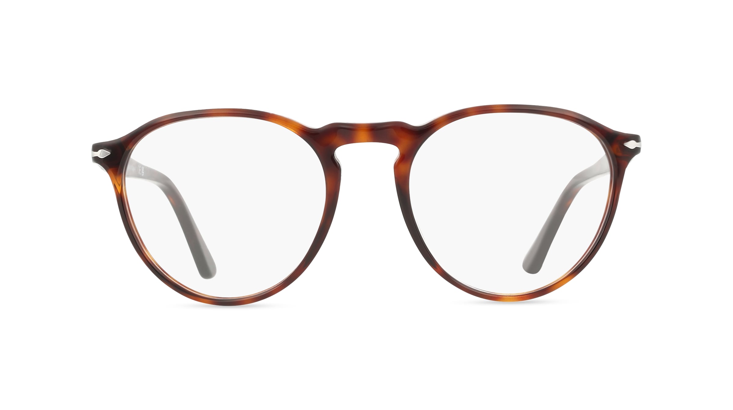 Persol 0PO3286V Herren-Brille inkl. Gläser Vollrand Panto Acetat-Gestell 51mm/19mm/140mm, braun