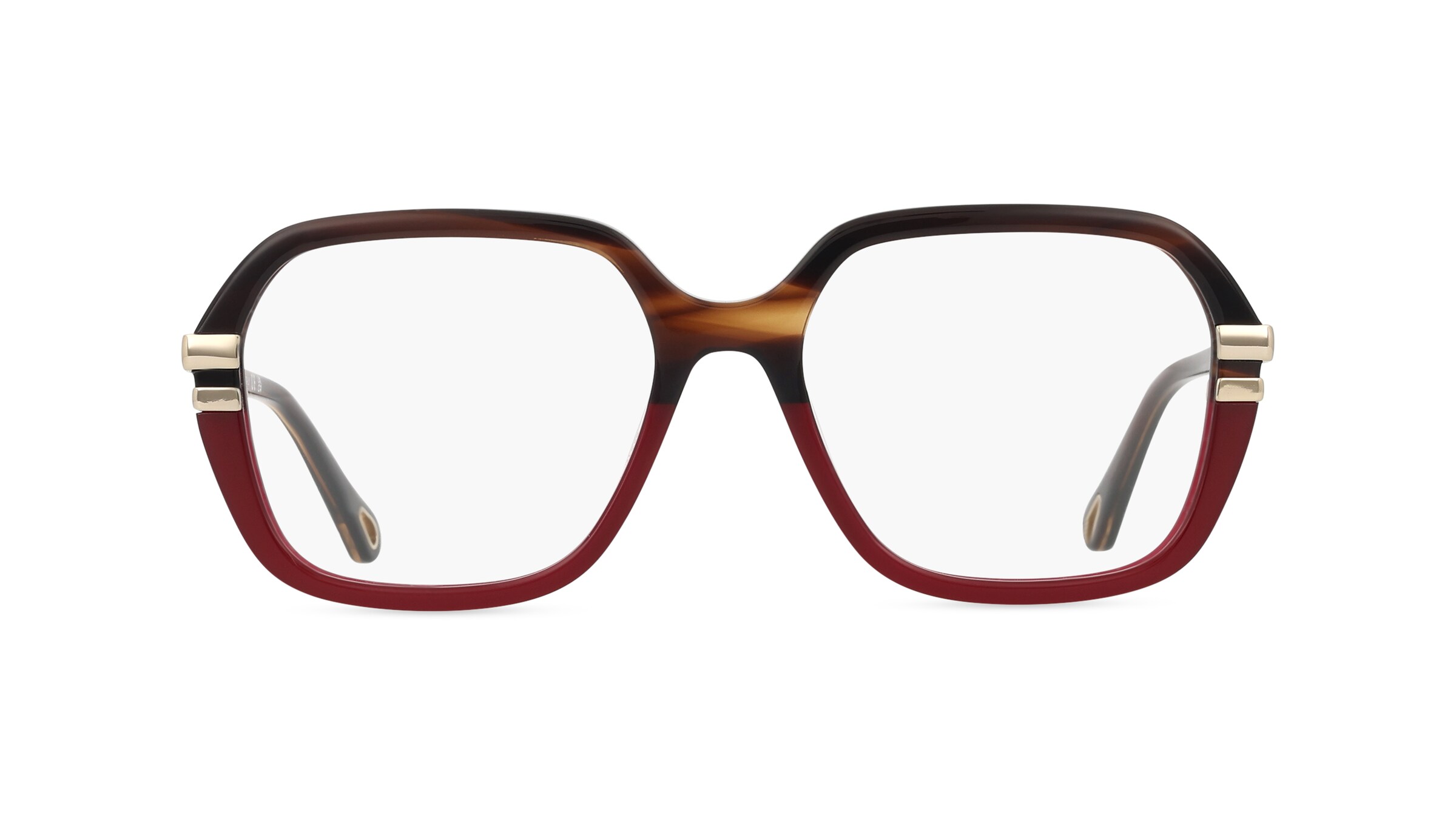 Chloé CH0205O Damen-Brille inkl. Gläser Vollrand Eckig Recycled Acetat-Gestell 53mm/17mm/130mm, braun