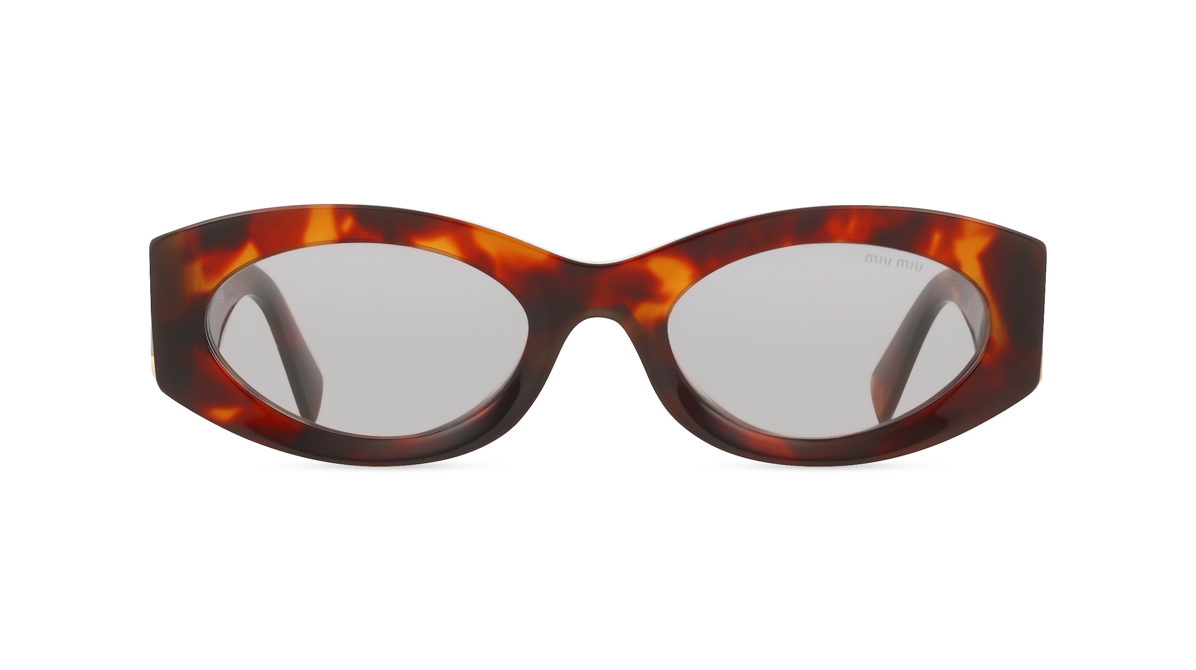 Miu Miu MU11WS Damen-Sonnenbrille Vollrand Oval Acetat-Gestell, Braun