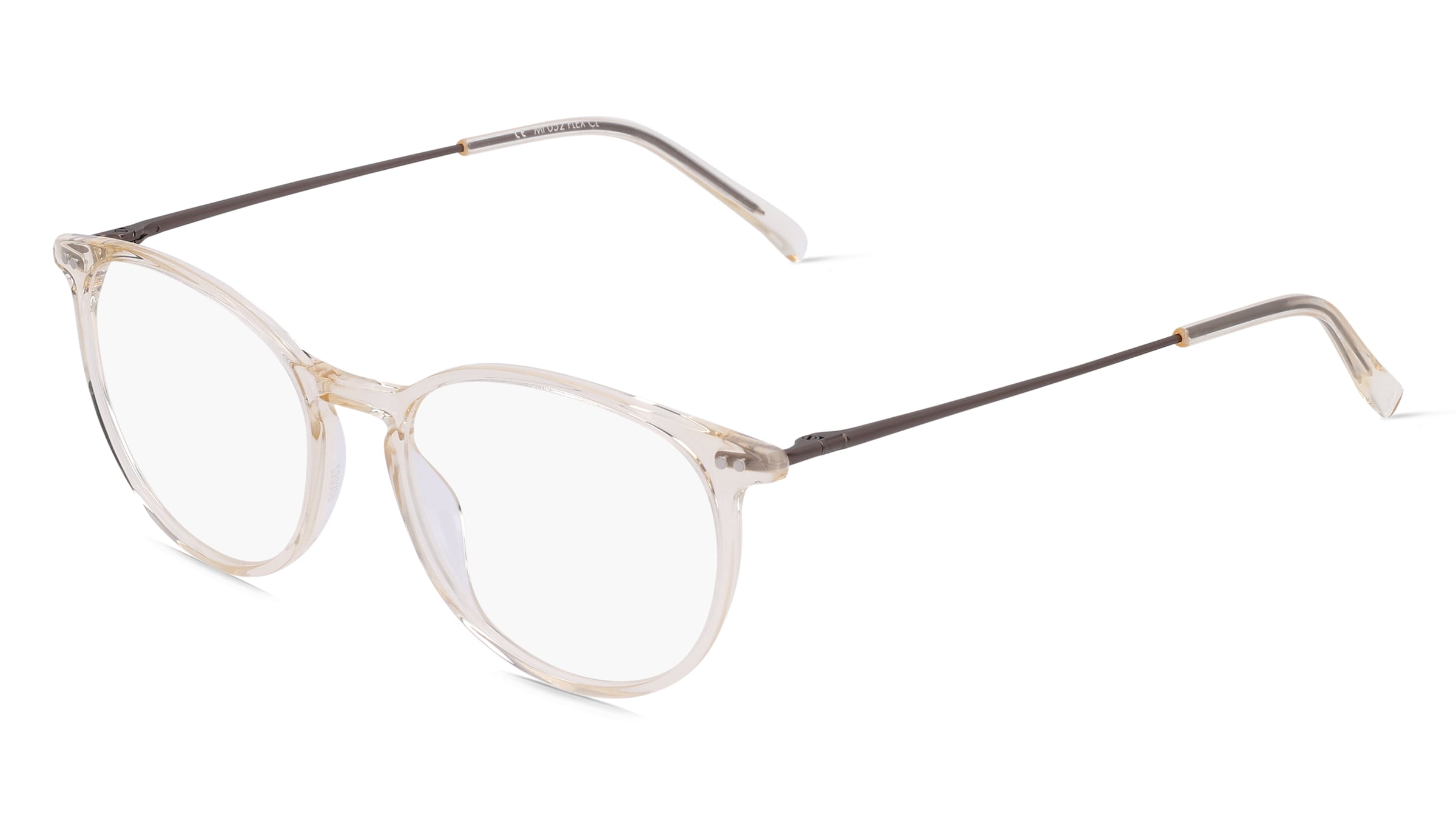 Fielmann MI 052 FLEX CL Unisex-Brille inkl. Gläser Vollrand Panto Acetat-Gestell 51/17/145, Beige