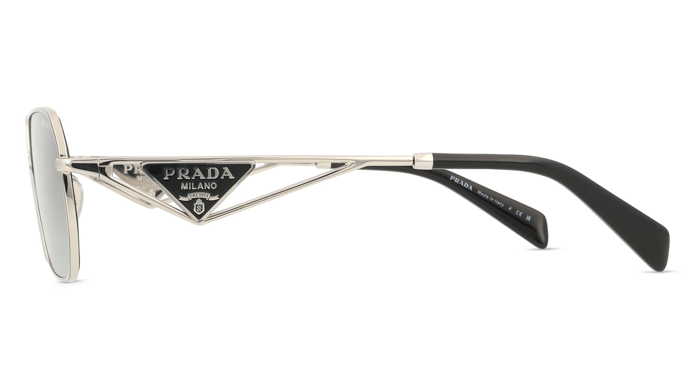 Thumbnail - Prada 51S Damen-Sonnenbrille Vollrand Quadratisch Metall-Gestell, silber