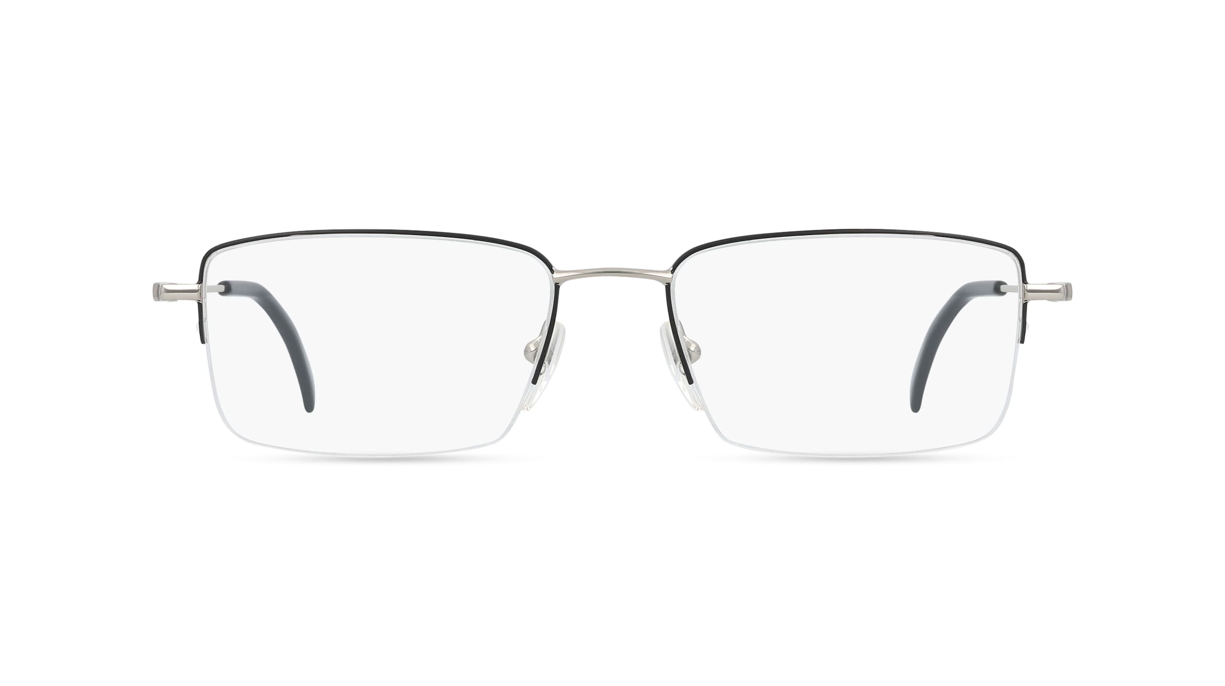 Fielmann OPH 9973 CL WILLIAM Herren-Brille inkl. Gläser Halbrand Quadratisch Edelstahl-Gestell 55/18/145, Schwarz