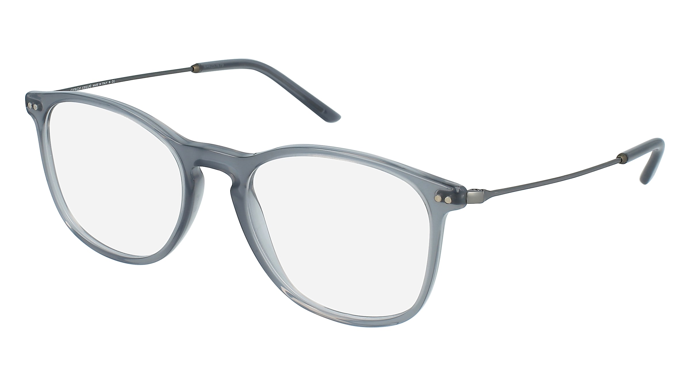 Giorgio Armani AR7160 Herren-Brille inkl. Gläser Vollrand Panto Acetat-Gestell 53/19/145, Blau