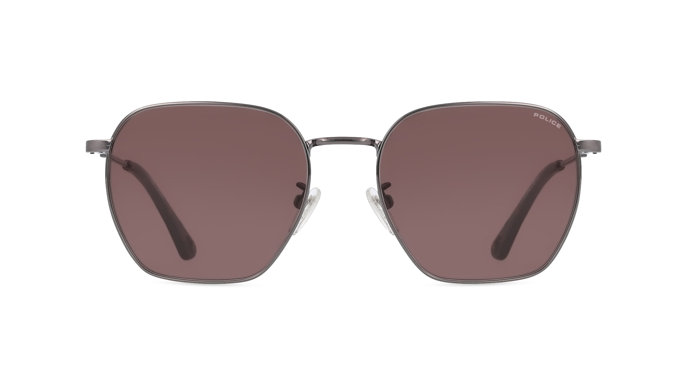 Police POISPLL06 Herren-Sonnenbrille Vollrand Achteckig Metall-Gestell, silber