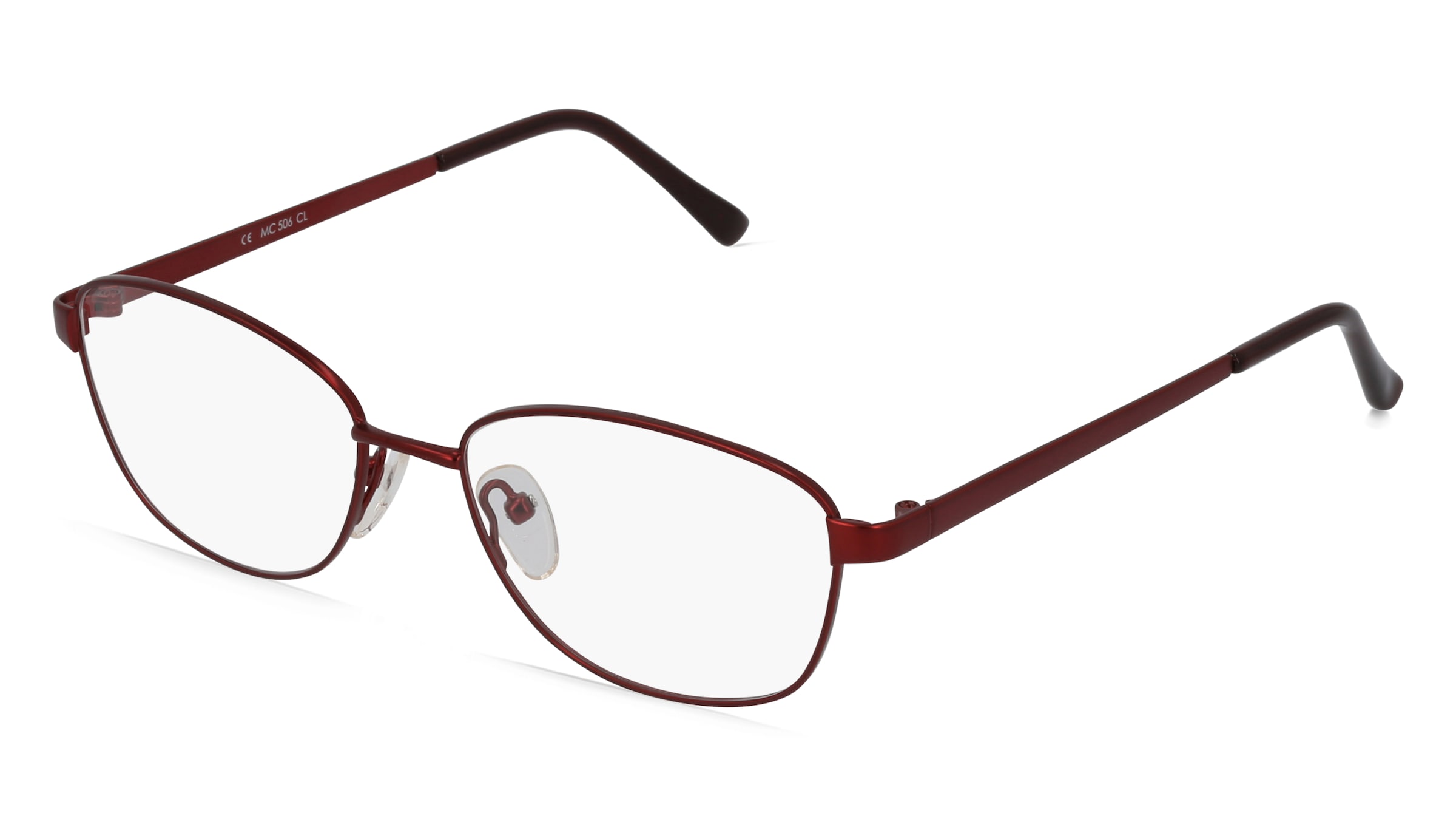 Fielmann MC 506 CL Damen-Brille inkl. Gläser Vollrand Quadratisch Edelstahl-Gestell 52/16/130, Rot